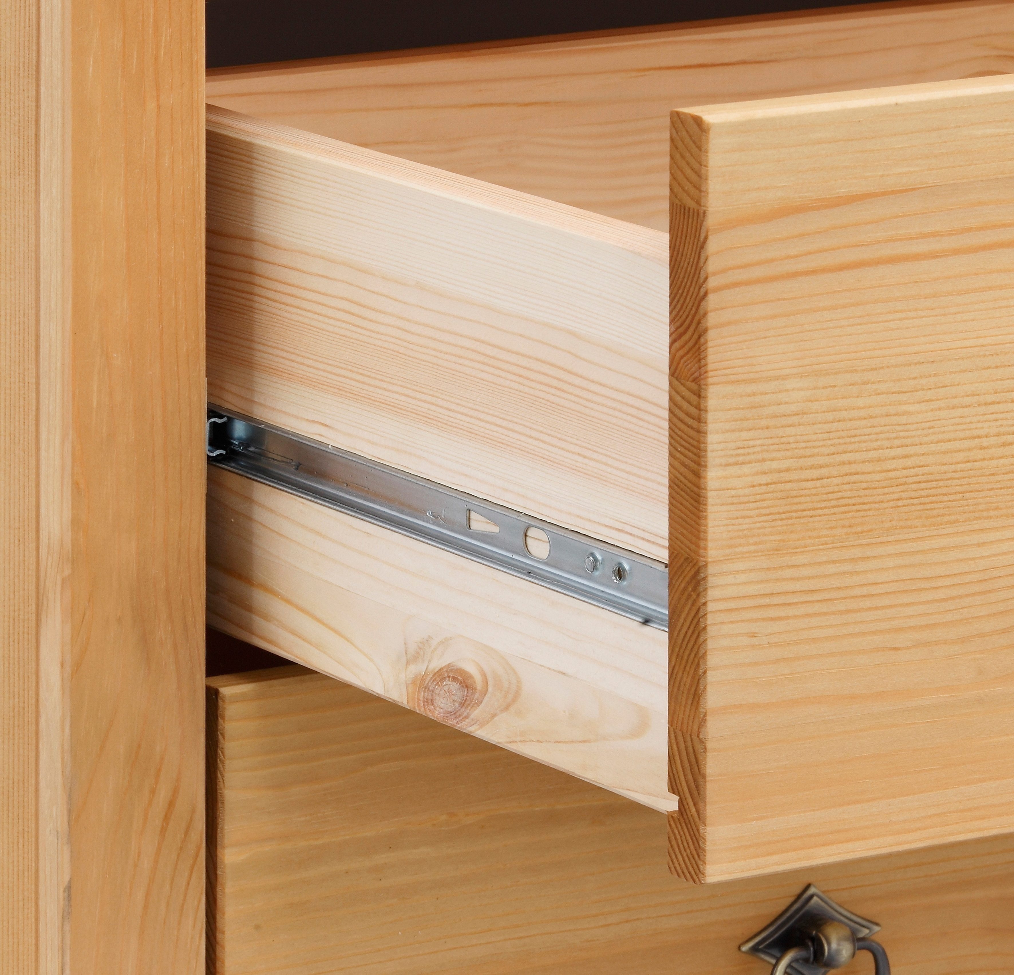 Home affaire Highboard Gotland, Vitrine, Breite 101 cm, Türen mit Glaseinsätzen, aus massiver Kiefer