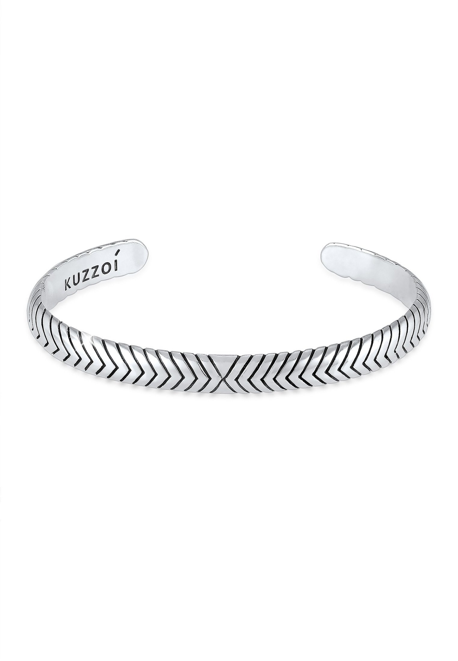 Kuzzoi Armband Herren Armreif Oxidiert Verstellbar 925 Silber