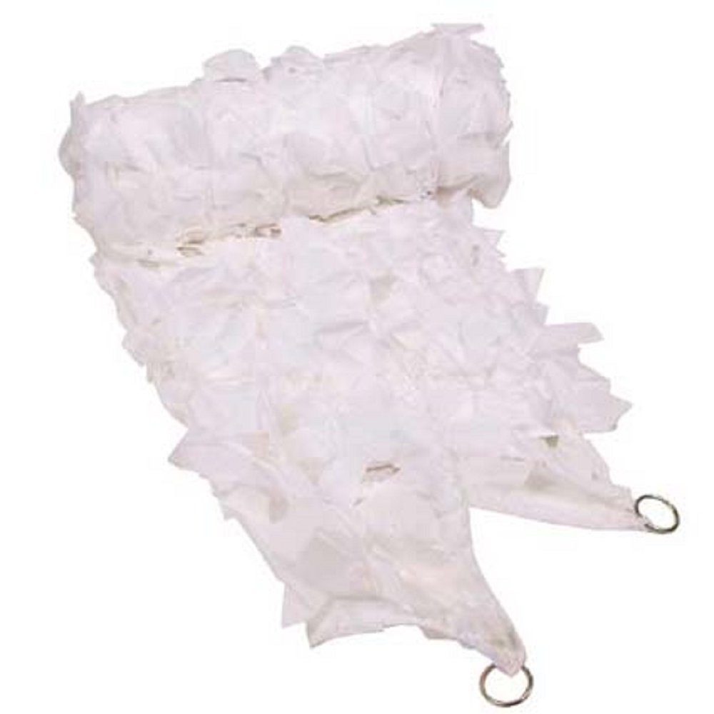 MFH Sonnensegel Tarnnetz, 3 x 2 m, weiß, mit PVC-Tragebeutel, Metallringe an den Ecken