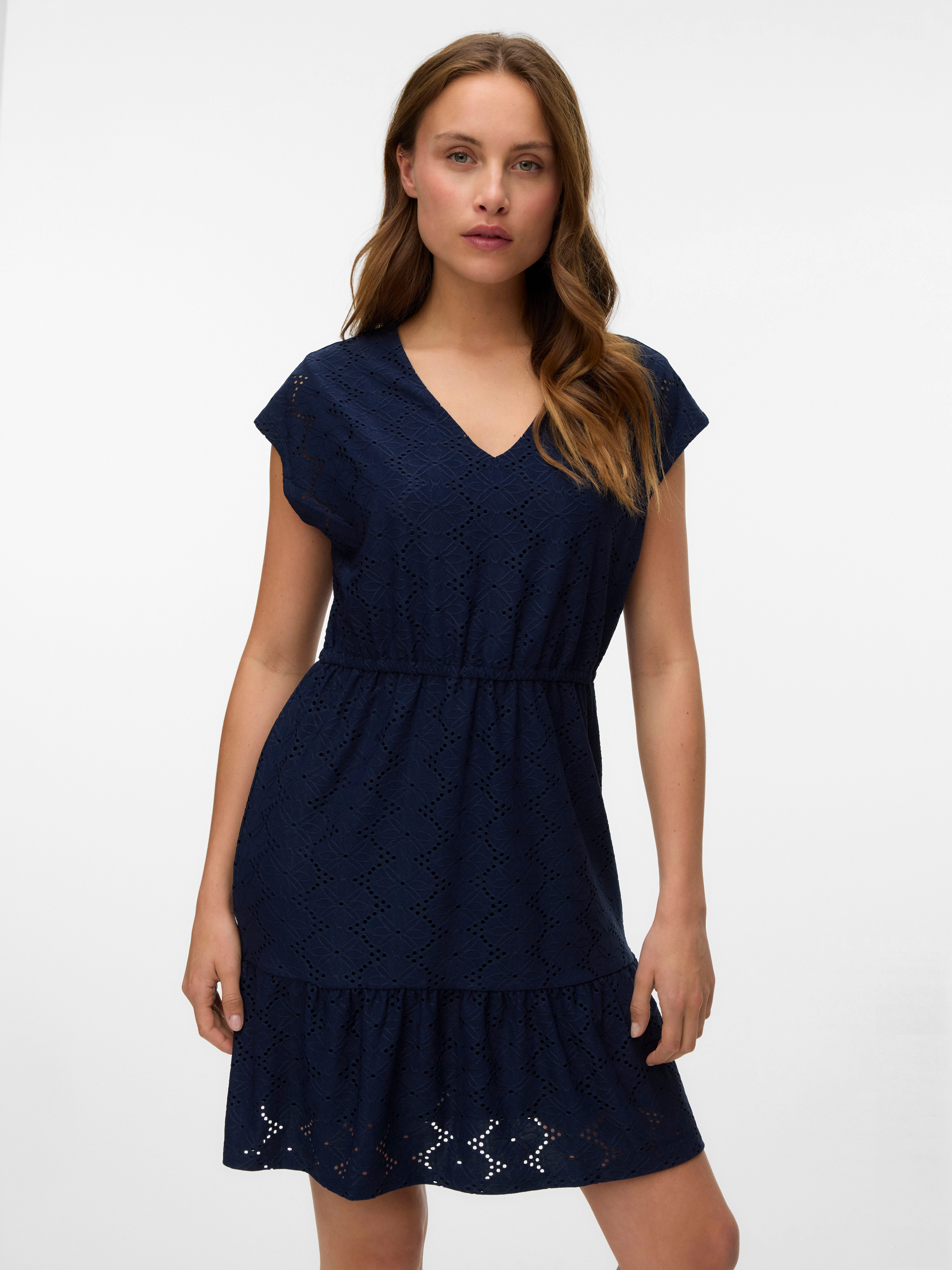 Vero Moda Minikleid VMKIM CS V-NECK SHORT DRESS JRS GA Sommerkleid günstig online kaufen