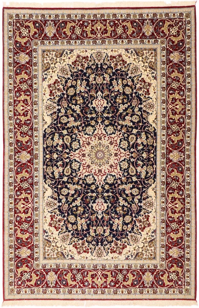 Nain Seidenkette mm Trading, Isfahan Orientteppich, Höhe: 155x234 Orientteppich Handgeknüpfter rechteckig, 6