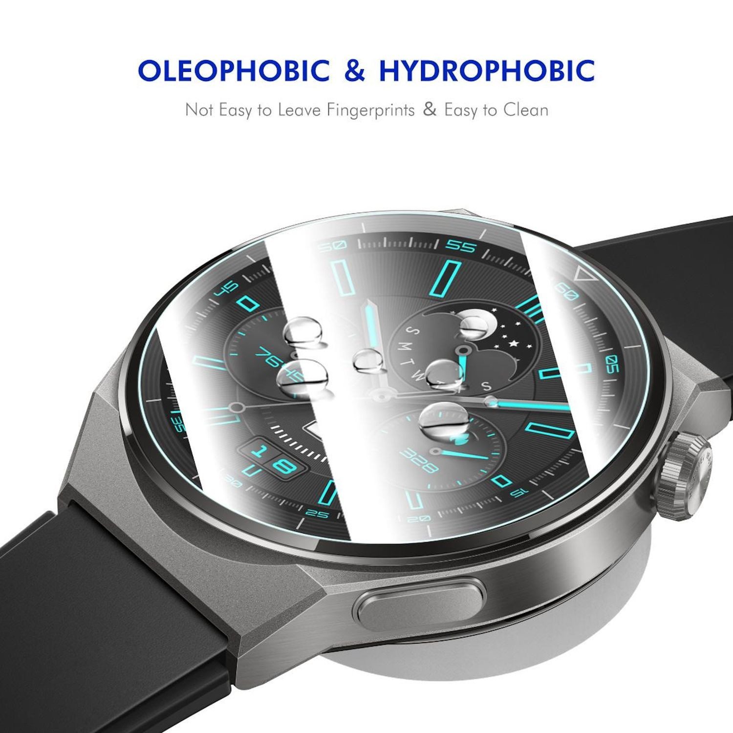 Wigento Displayschutzfolie Smartwatch für Samsung Galaxy Watch 9 / 8 44mm Plexiglas Display Clear für Samsung Galaxy Watch 9 / 8 44mm, HD Plexiglas Schutzfolie – Bild 3 von 5