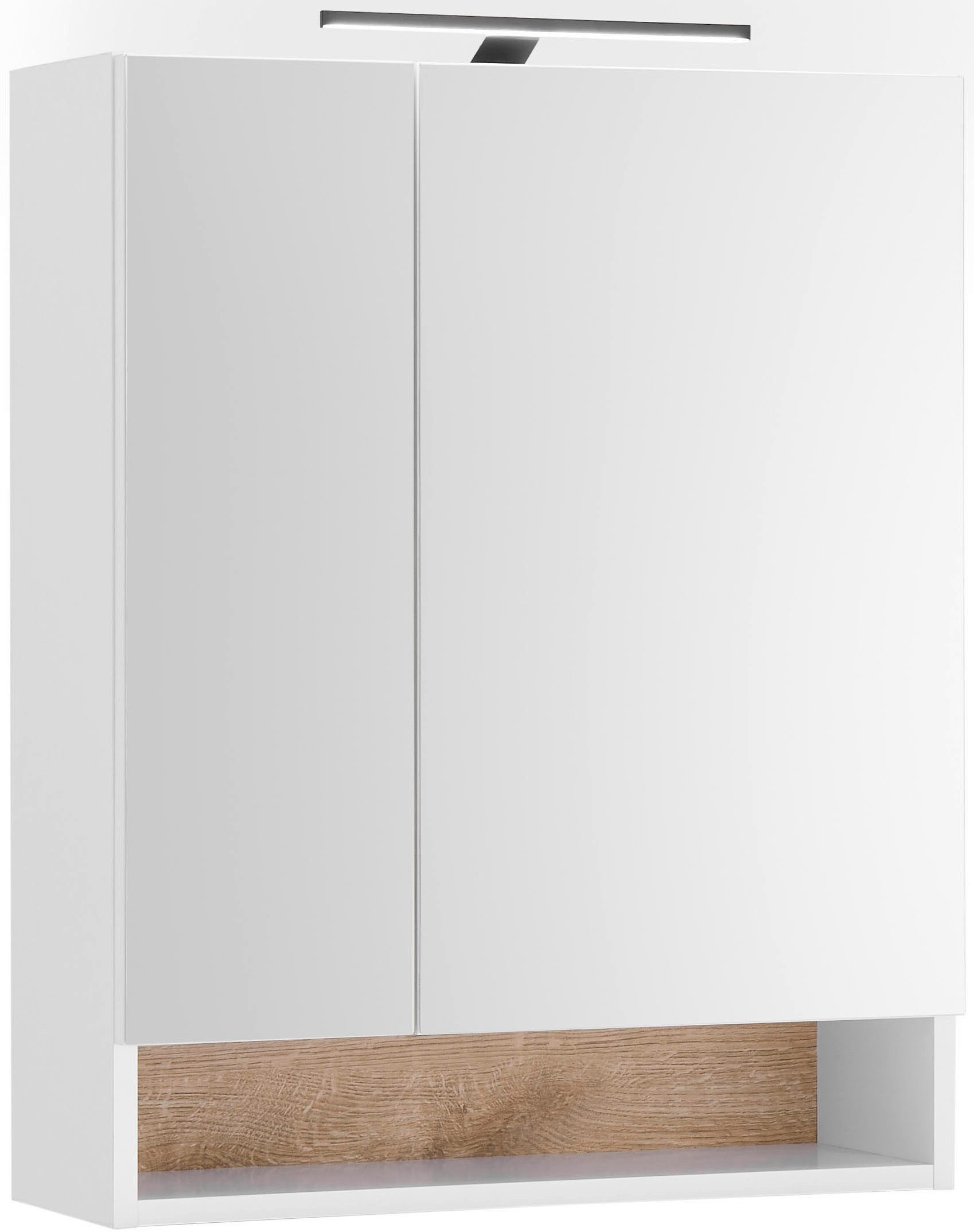 BASIC by Balculina Spiegelschrank Denver Spiegelschrank, Badezimmerschrank BxHxT 60x75x22 (1-St) Breite 60 cm, Tür L/R montierbar, Softclose