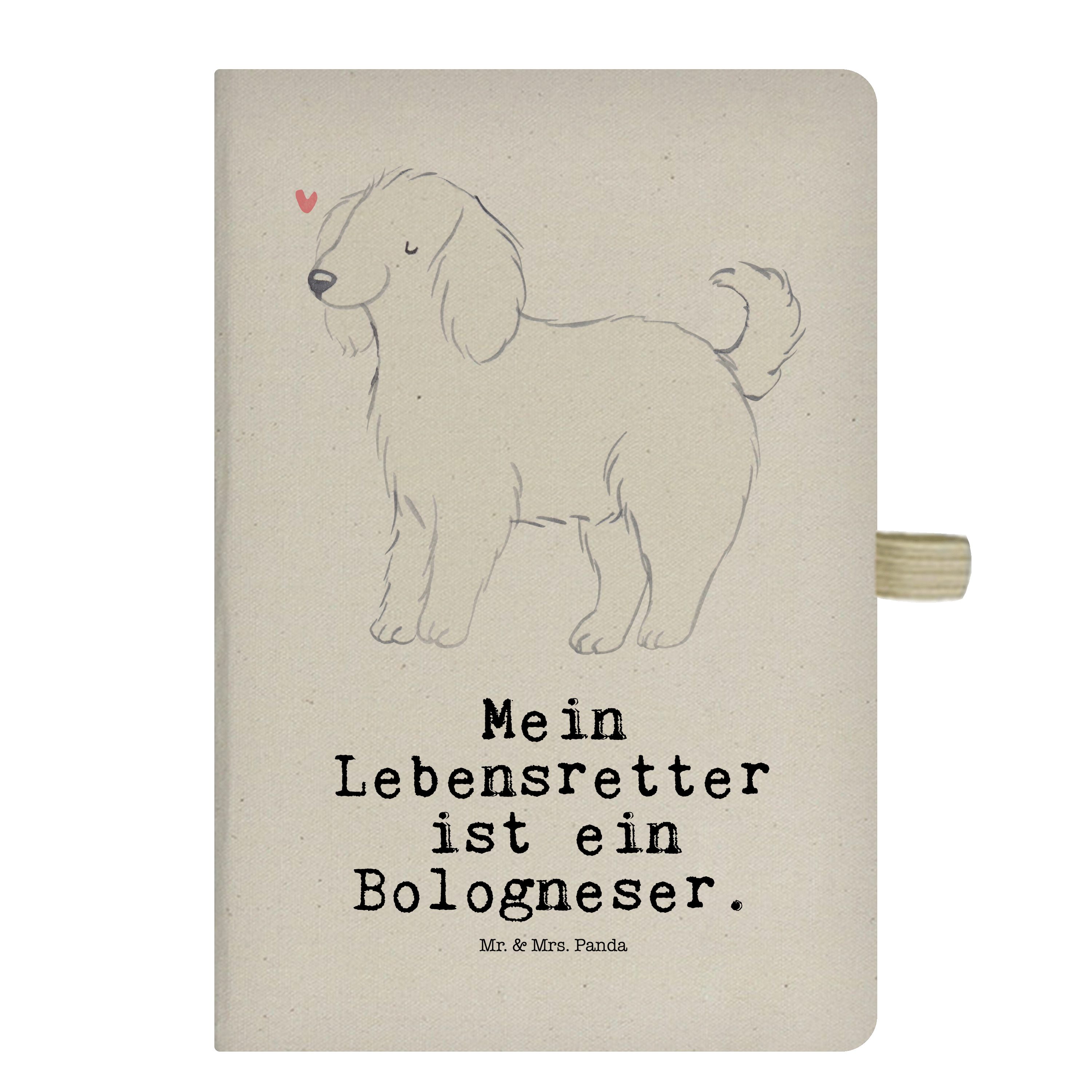Mr. & Mrs. Panda Notizbuch Bologneser Lebensretter - Transparent - Geschenk, Notizen, Hundebesit Mr. & Mrs. Panda