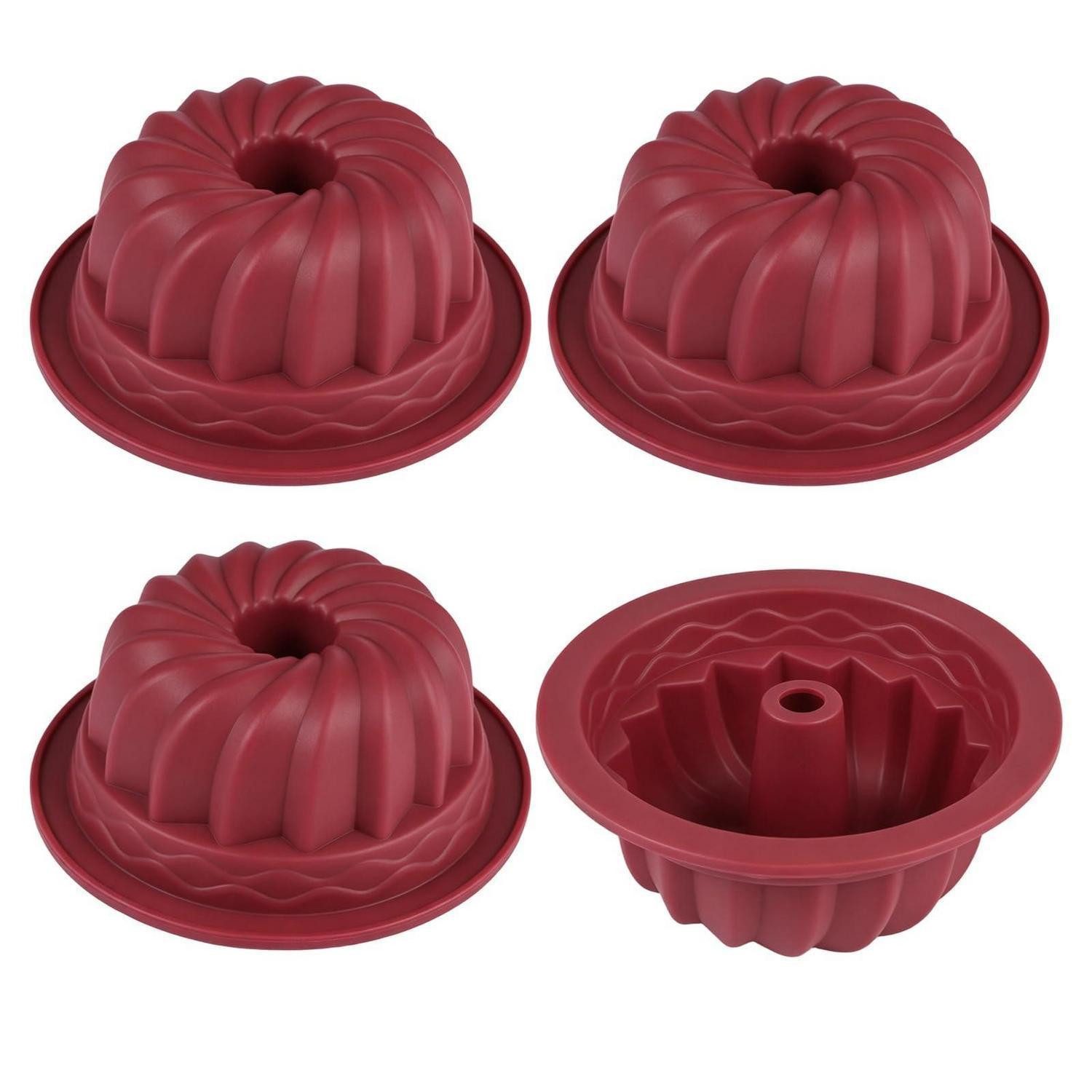 LuxusKollektion Gugelhupfform Gugelhupfform Silikon Ø10cm 4er Set
