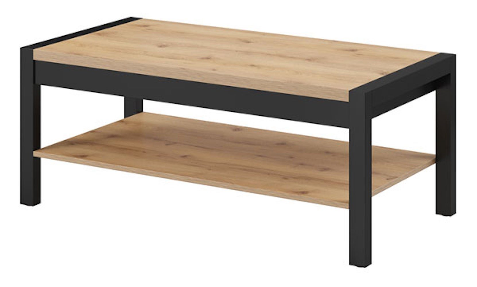 Helvetia Couchtisch Aktiv (1-St), 120x60x48cm taurus / schwarz matt