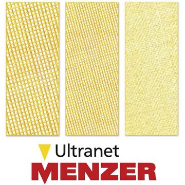 MENZER Schleifscheibe Ø 225 mm Klett-Schleifgitter für Trockenbauschleifer, Weißes Edelkorund, 5 Stk., K400