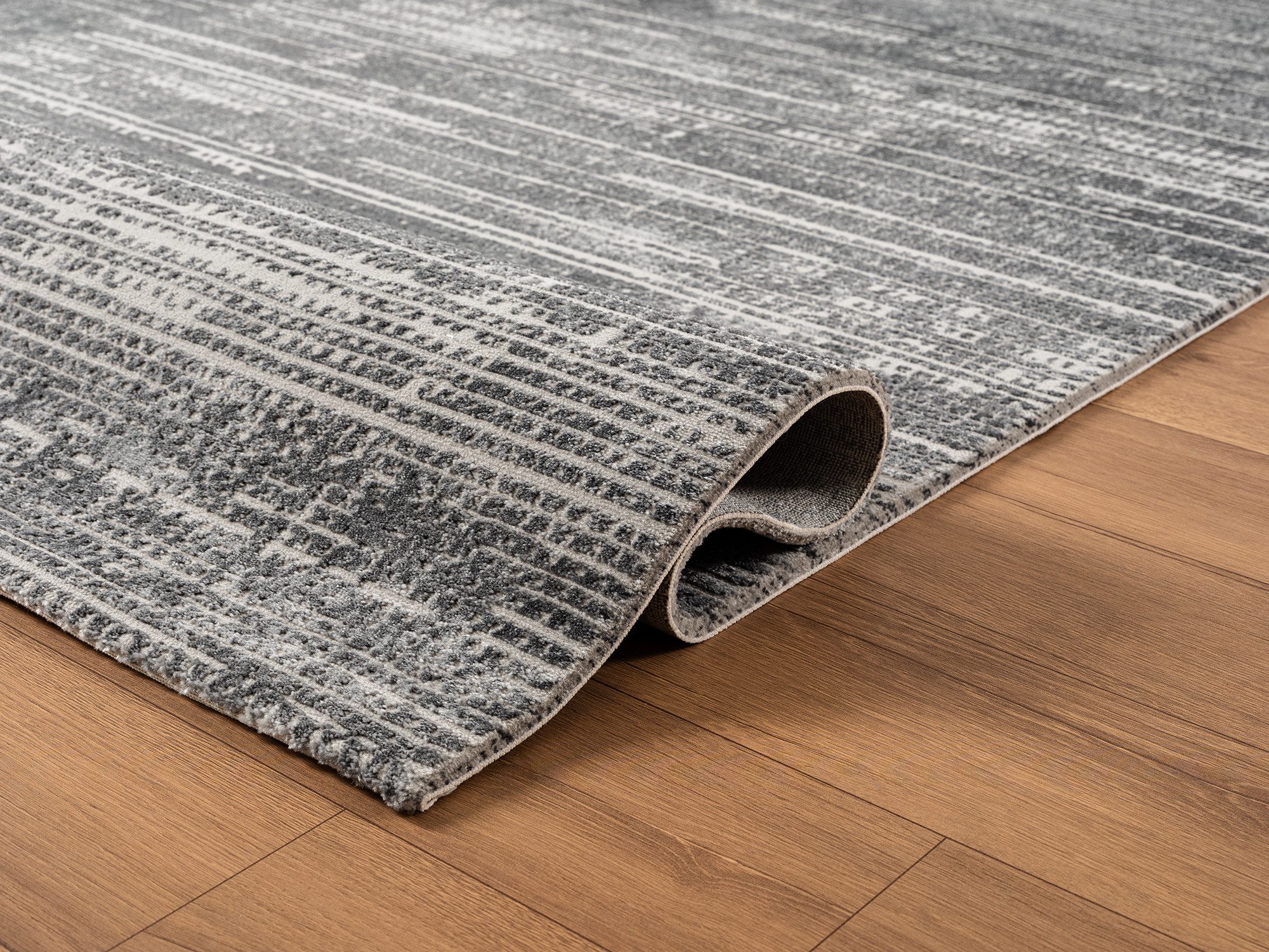 Carpetilla Designteppich Designer Wohnzimmer Teppich abstrakte Musterung modern Grau/Antrazit, Rechteckig, Höhe: 12 mm, wohnzimmer, schlafzimmer, flur, küche, büro, gästezimmer