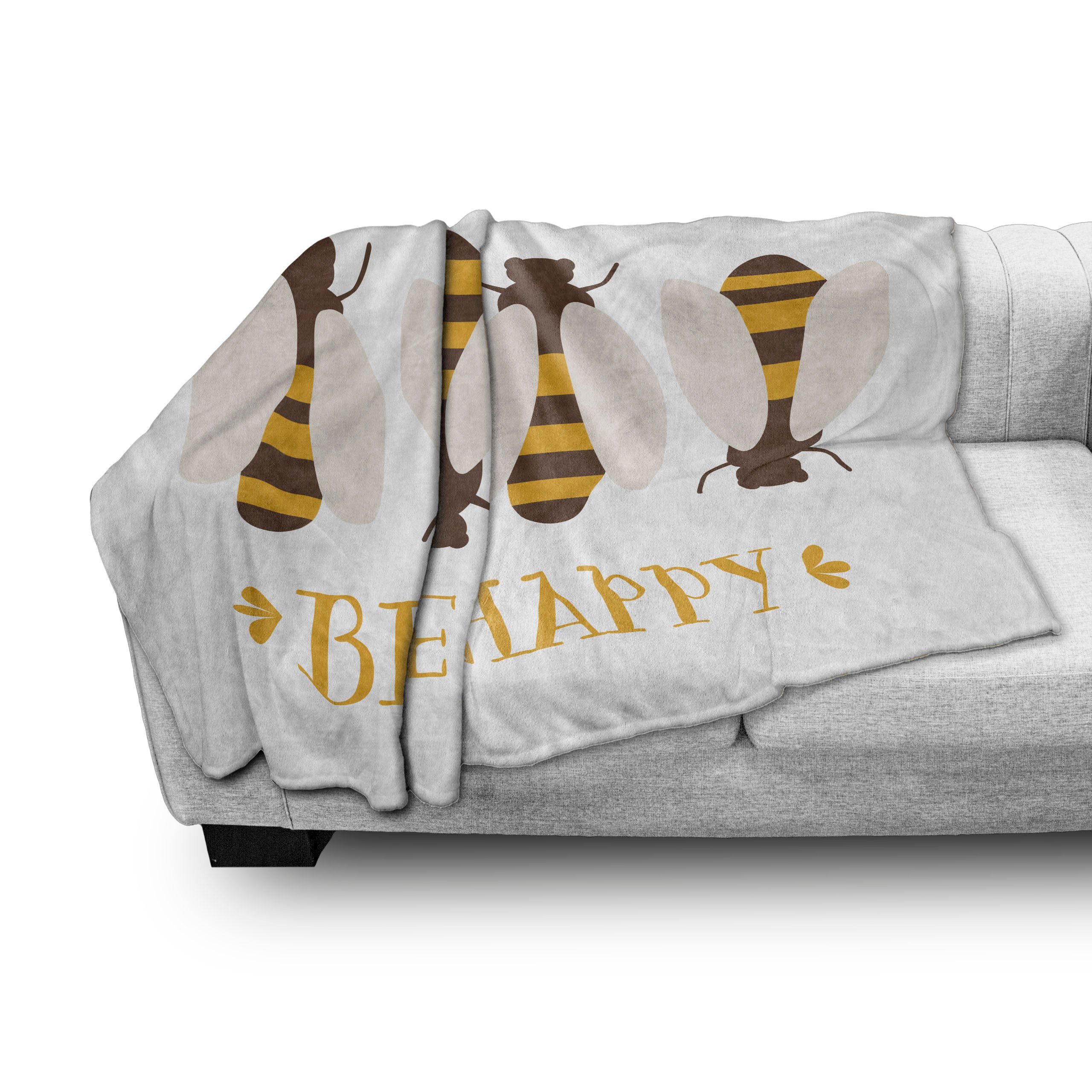 Wohndecke Gemütlicher Plüsch für den Außenbereich, sich glückliche nicht Biene und Sie Sorgen Bee Innen- die Honey Abakuhaus