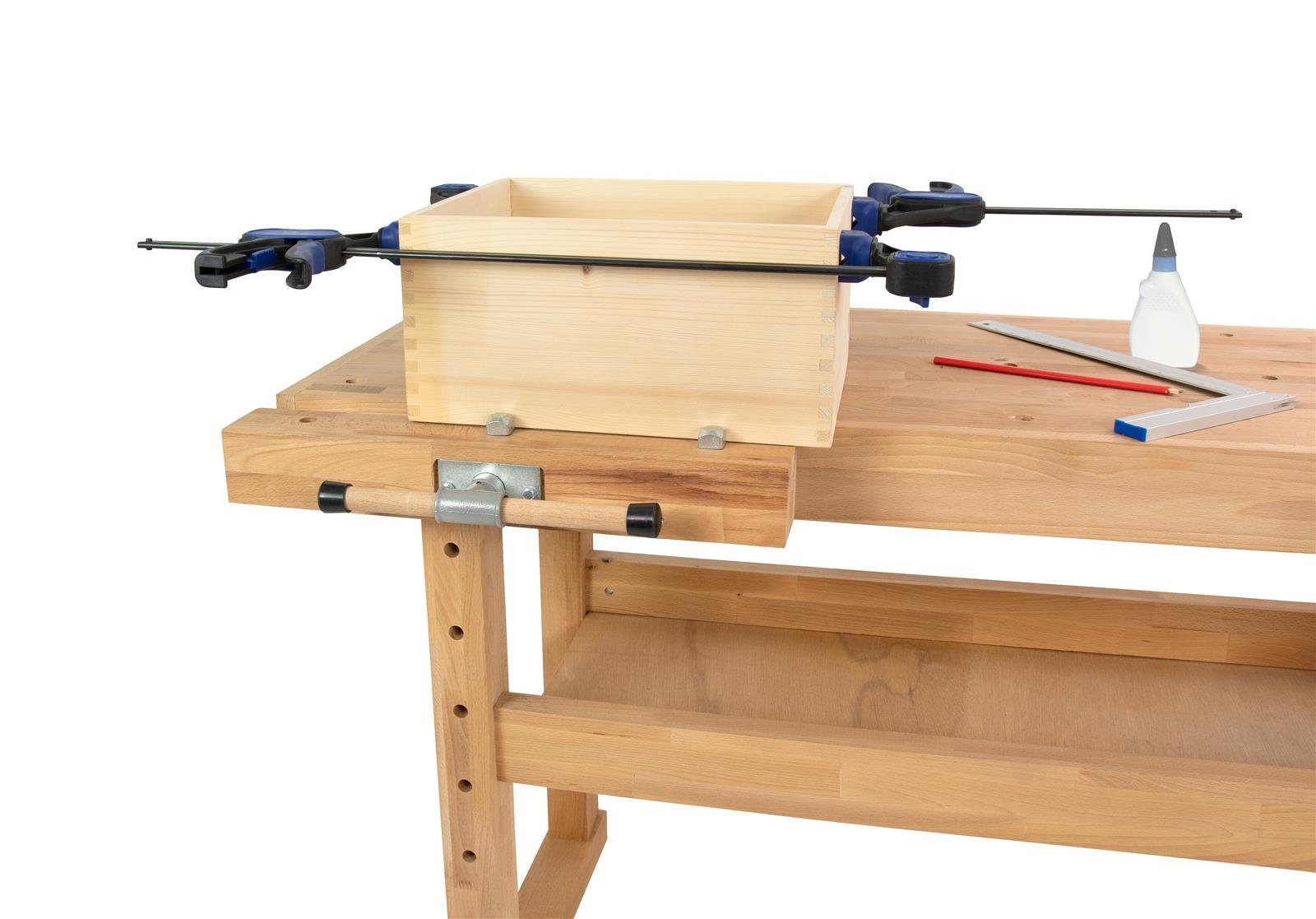 rikta Hobelbank Hobelbank Buchenholz Kufenfüße 140×50×87 cm 400 kg Tragkraft, (Set), Massive Buchenholz-Werkbank mit Kufenfüßen, belastbar bis 400 kg