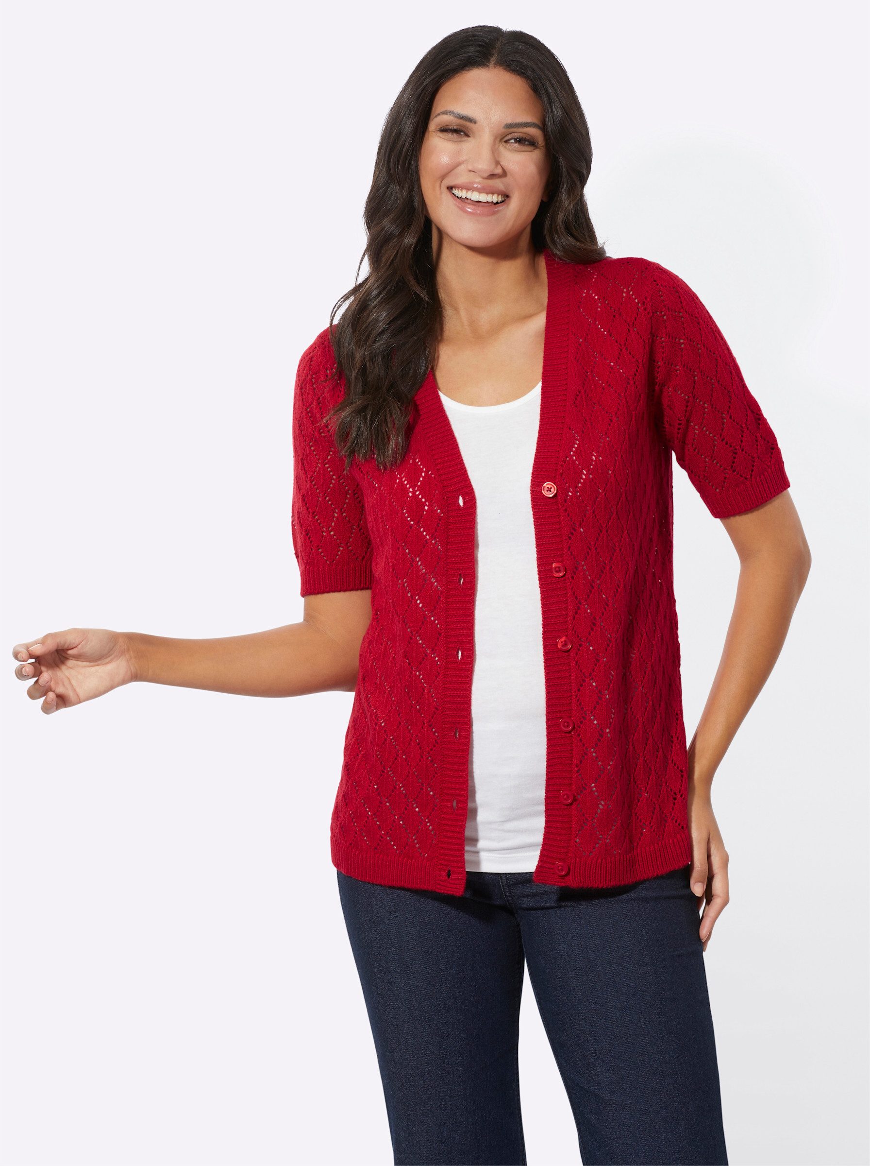Sieh an! Strickjacke Ajourstrickjacke günstig online kaufen