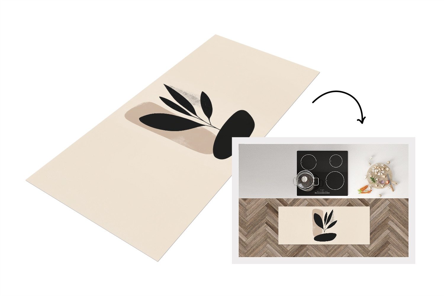 MuchoWow Küchenläufer Pflanze - Beige - günstig online kaufen