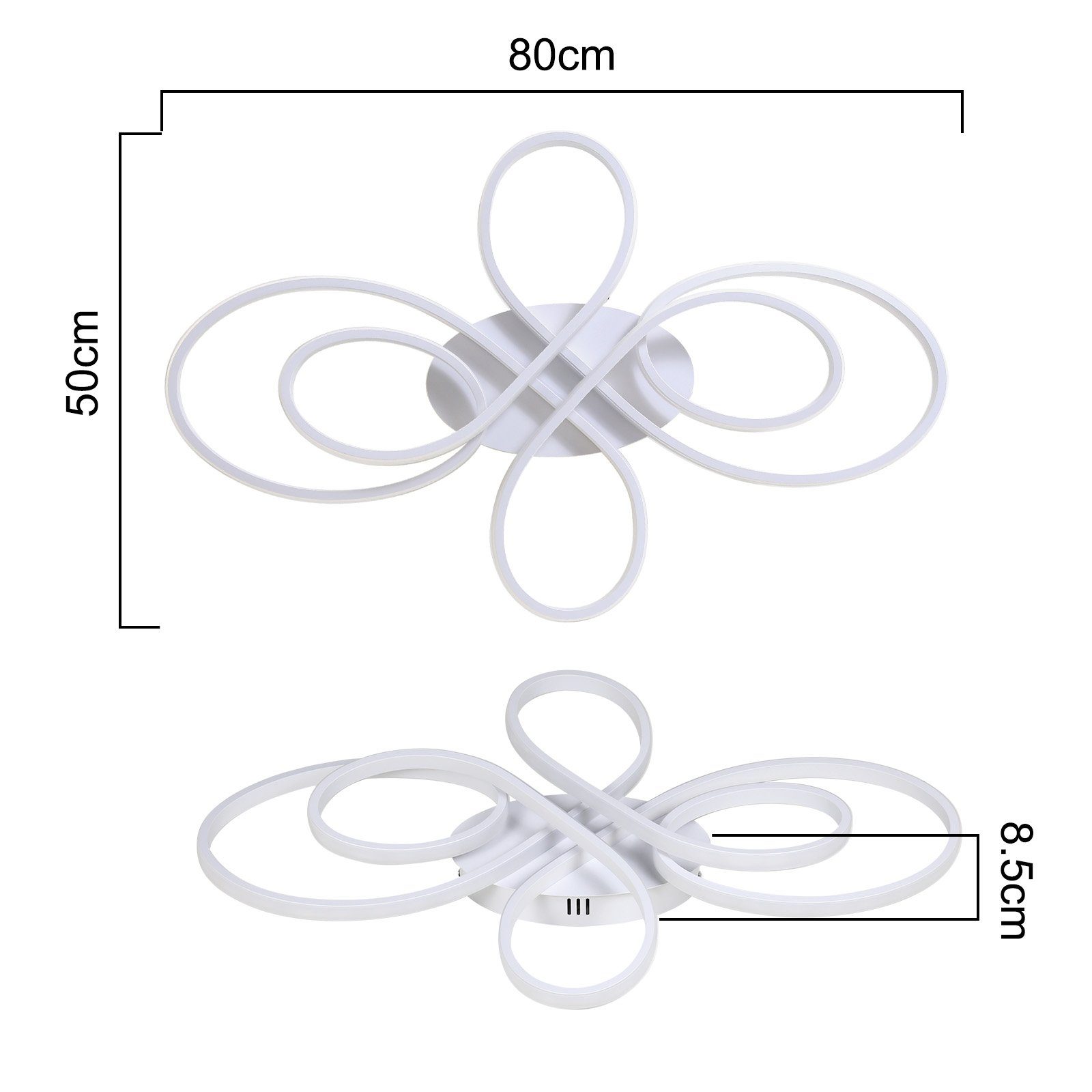 integriert, Modern, Wohnzimmer Büro LED LED 3000-6000k, Weiß ZMH Dimmbar - Küche, fest Esszimmer Deckenleuchte Groß für 80cm Design 78W Deckenbeleuchtung Wohnzimmerlampe