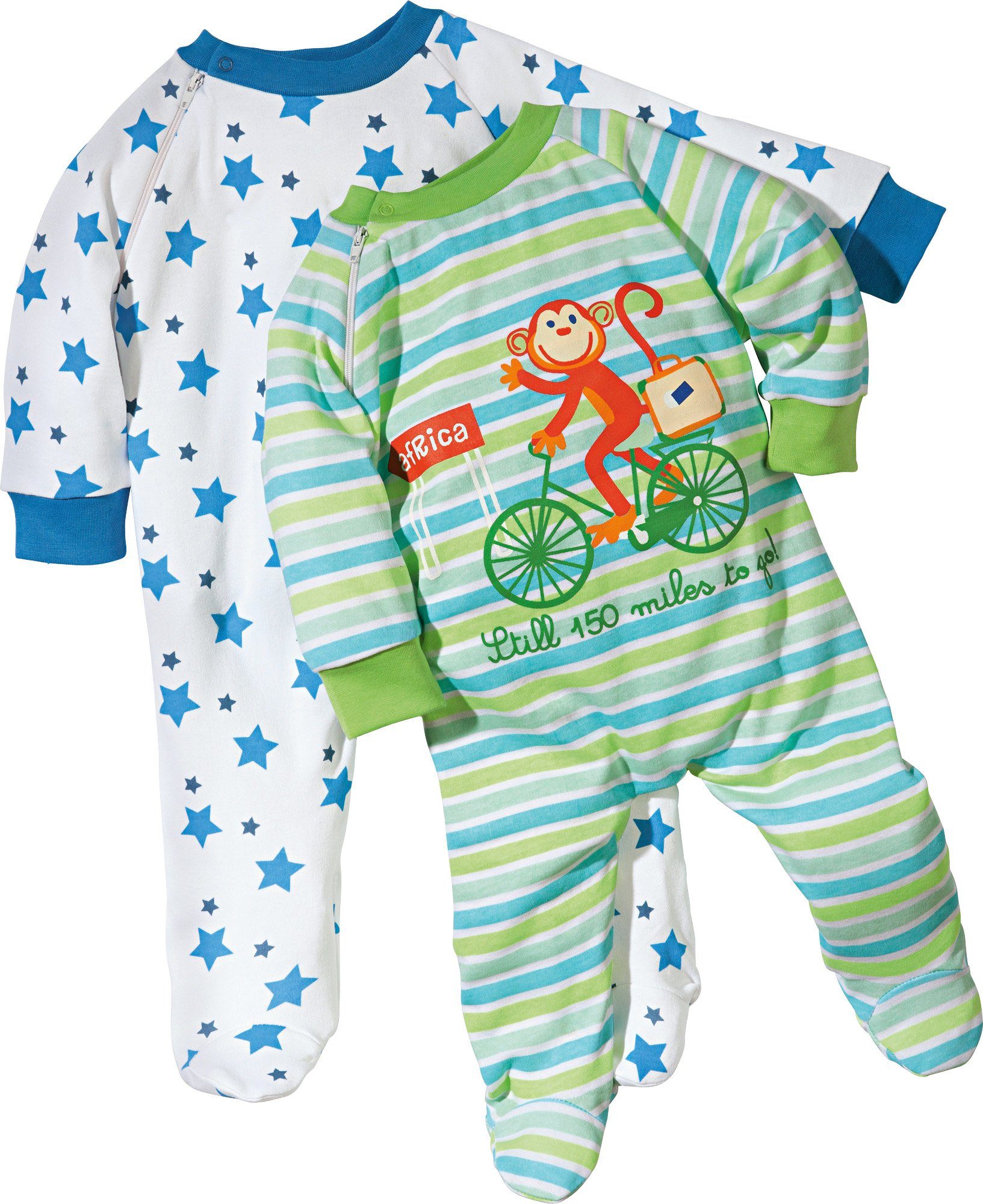 Erwin Baby-Schlafanzug Interlock-Jersey 2er-Pack Müller Pyjama Streifen