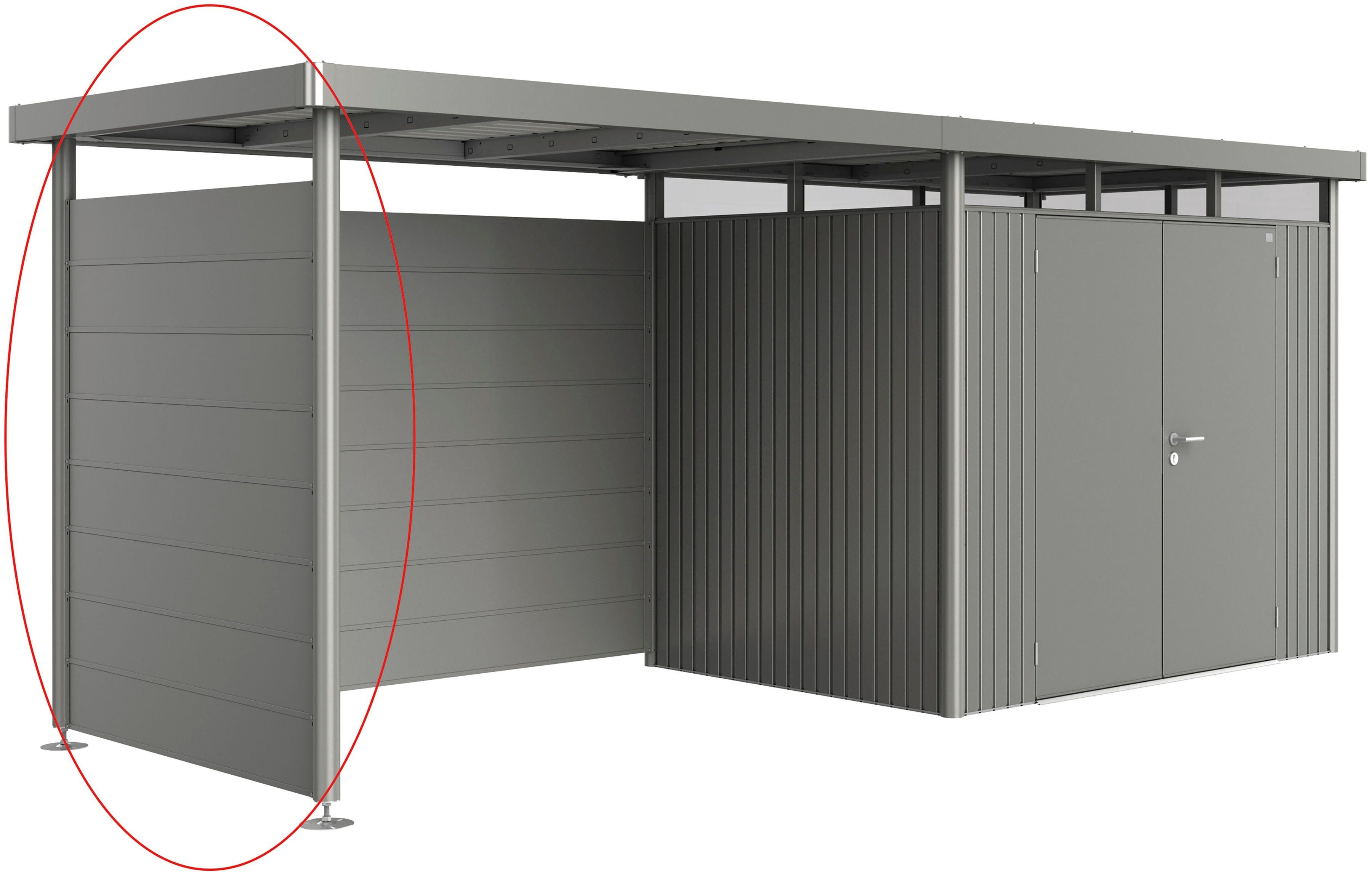 Biohort Gerätehaus-Seitenwand HighLine, BxH:157x181 cm, quarzgrau-metallic