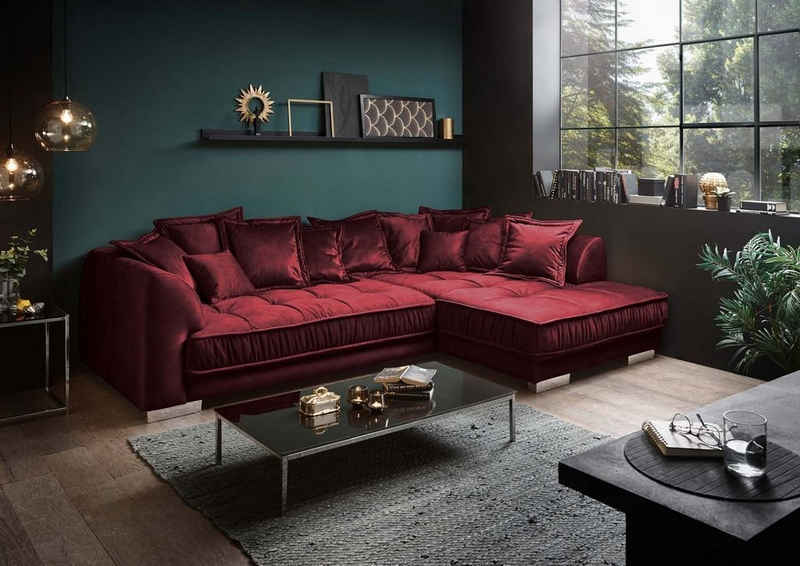 ED EXCITING DESIGN Ecksofa, Pascha Ecksofa 308 x 192 cm Sofa Couch Eckcouch Burgund