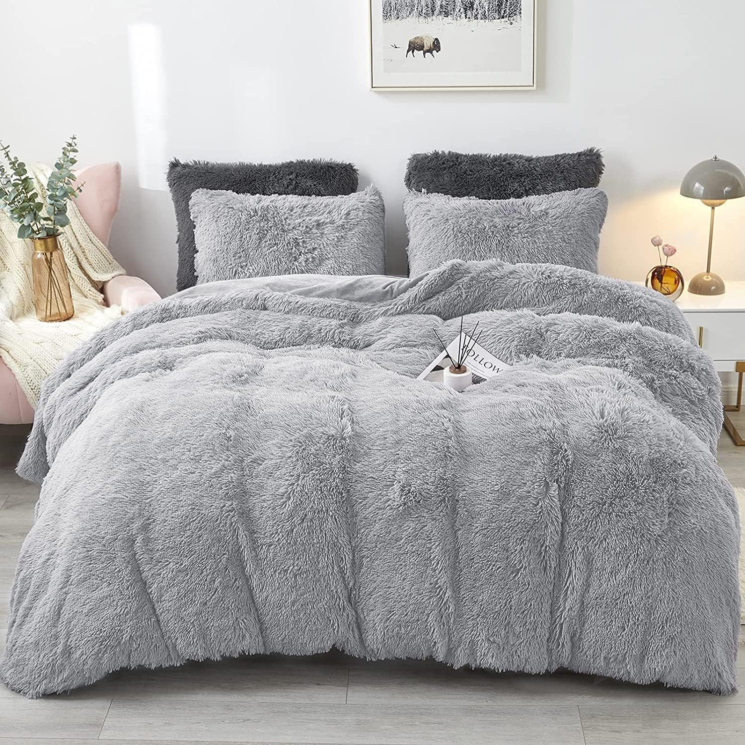 ibettertec Bettwäsche Plüsch Bettwäsche 135x200cm,200x200cm,Extra flauschig günstig online kaufen