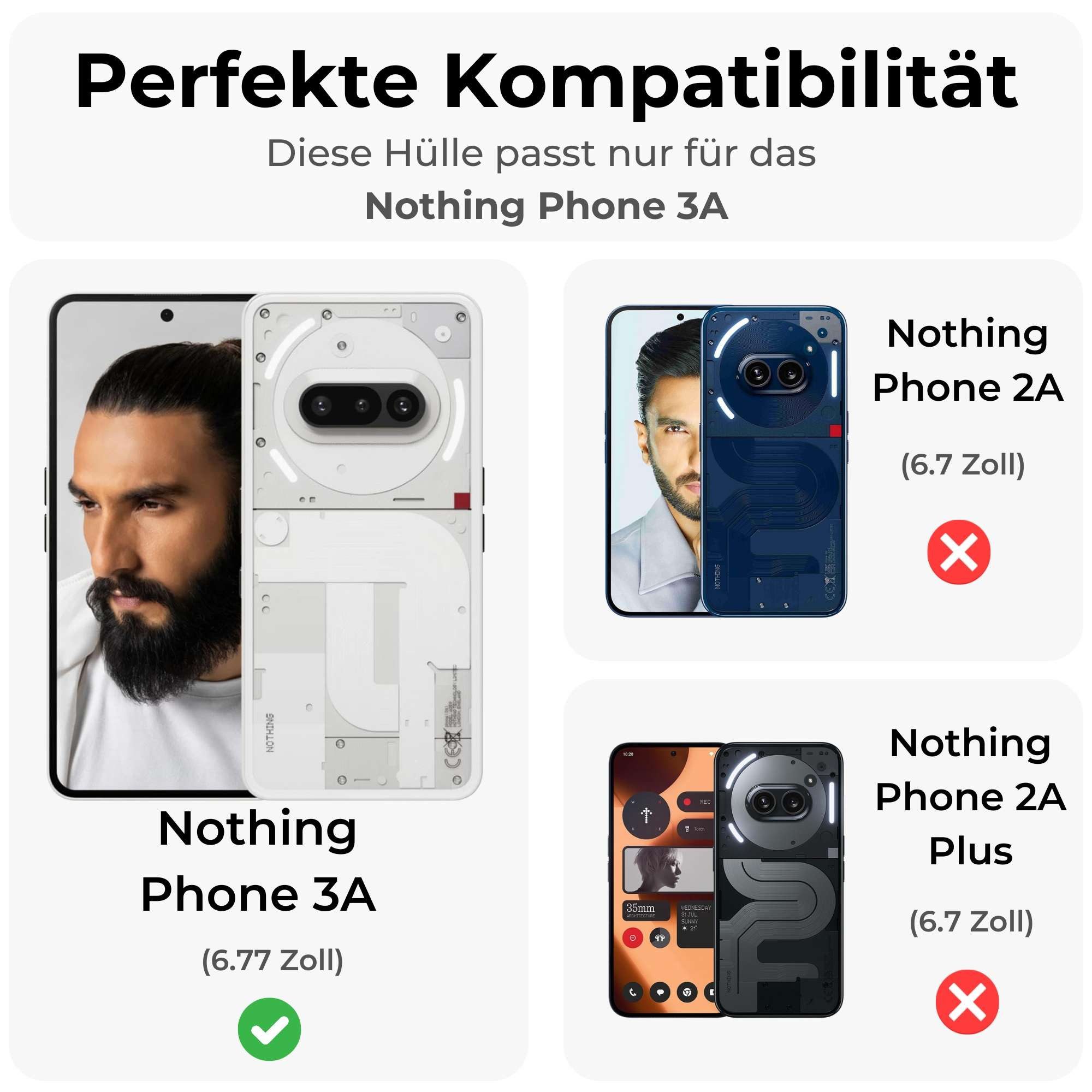 betterfon Handyhülle für Nothing Phone Modelle Hülle Matt Stoßfest Schutzhülle Back cover, Stoßdämpfendes TPU schützt vor Stürzen und Kratzern