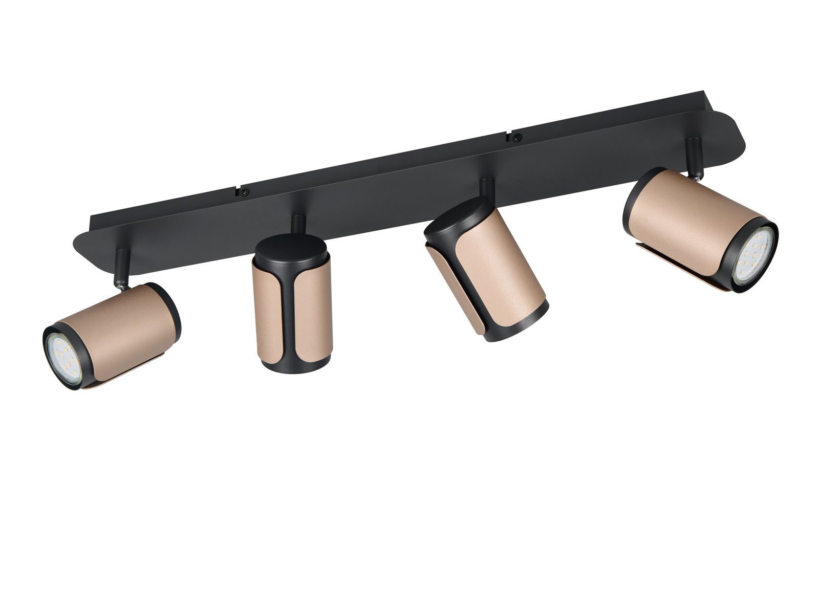 TRIO Leuchten LED Deckenspot, LED wechselbar, Warmweiß, Spotlampen Deckenstrahler Schwarz Coffee & Wandstrahler innen, L 60cm