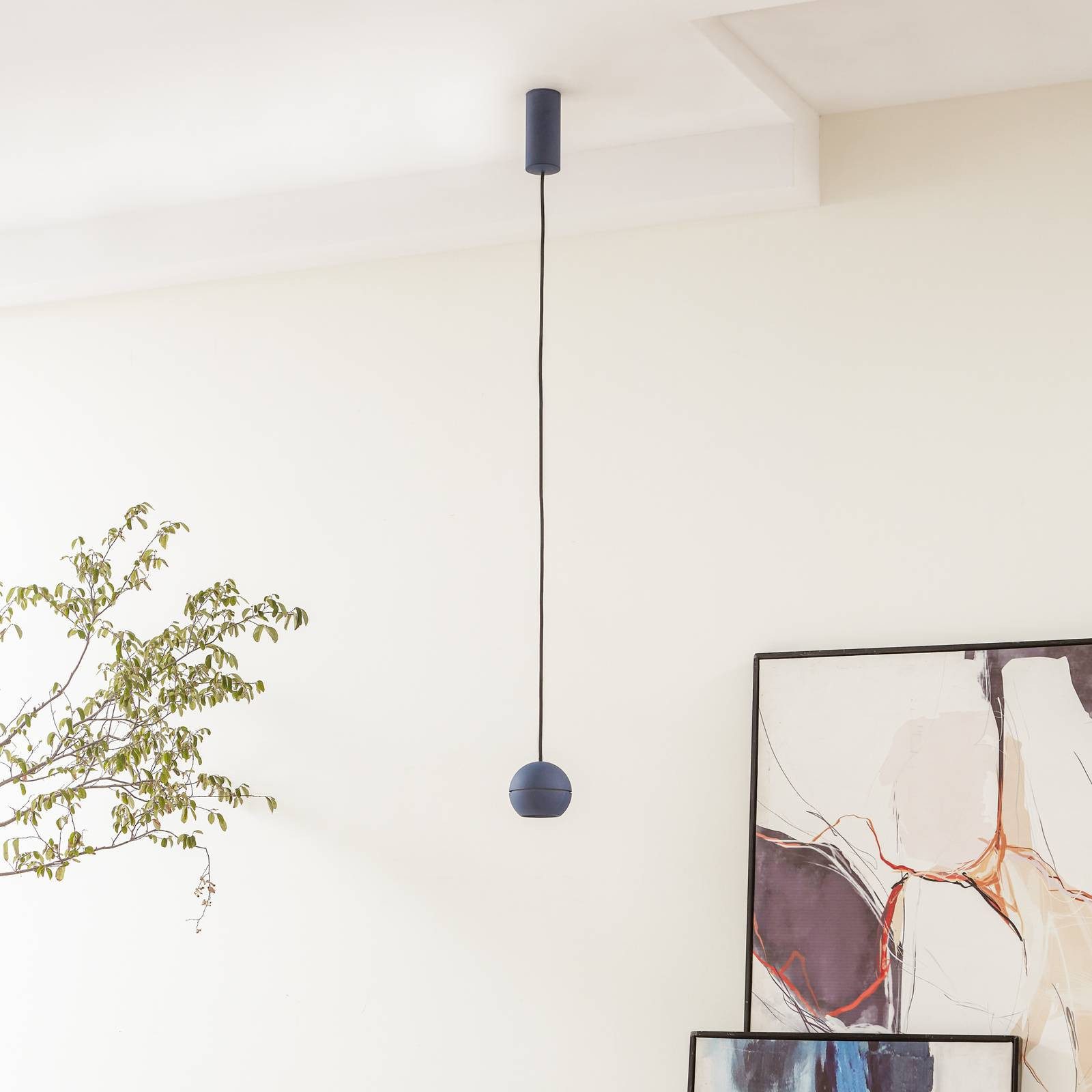 Lucande Hängeleuchte Plarion, LED, Metall, Blau warmweiß IP20, LED 6 W gesamt, warmweiß