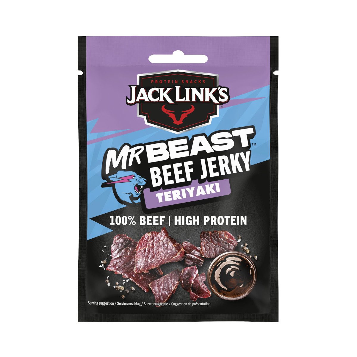 Jack-Links Fertiggericht, Jack Links Beef Jerky Teriyaki gewürztes getrocknetes Rindfleisch 25g