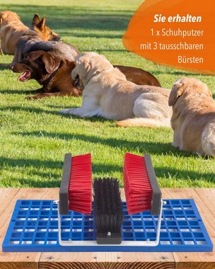 Superhund Schuhputzbürste Schuhputzer für Sport, Freizeit, Bau, Industrie, mit 3 Bürsten, 3 robuste, austauschbare Bürsten