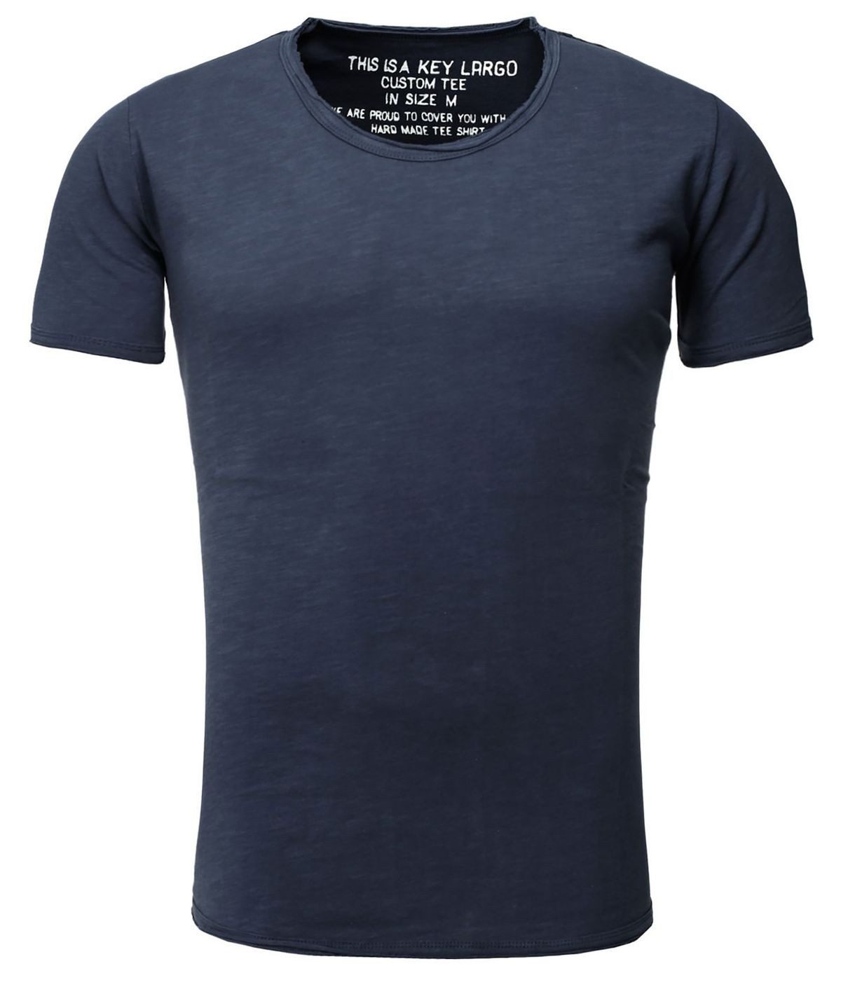 Key Largo T-Shirt Bread vintage Look uni Basic T00621 Rundhalsauschnitt unifarben kurzarm slim fit