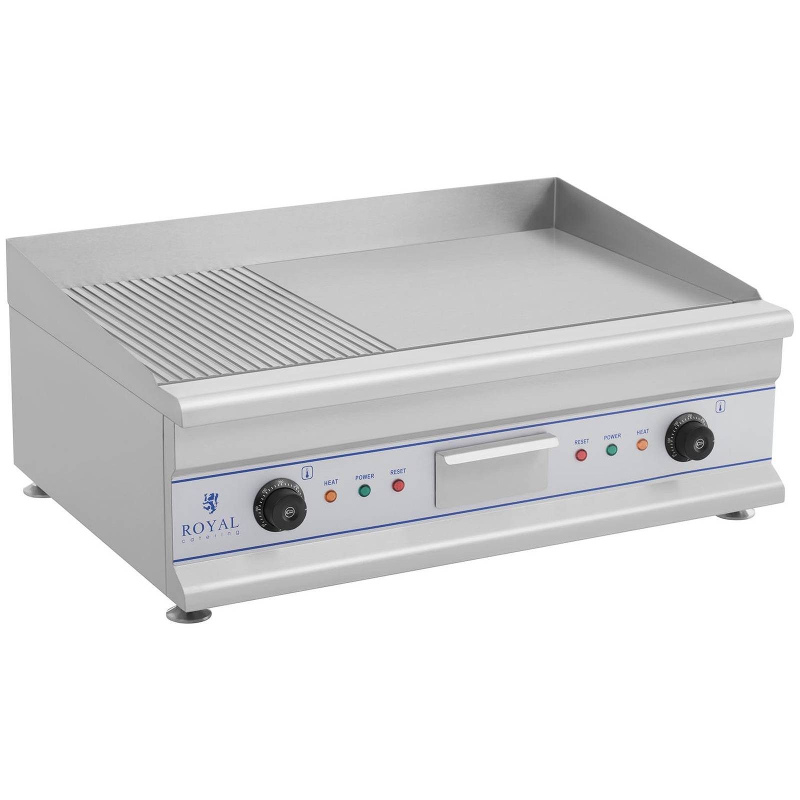 Royal Catering Elektrogrill Grillplatte 75cm Griddleplatte Griddle Bräter Grill geriffelt + glatt, 6400 W