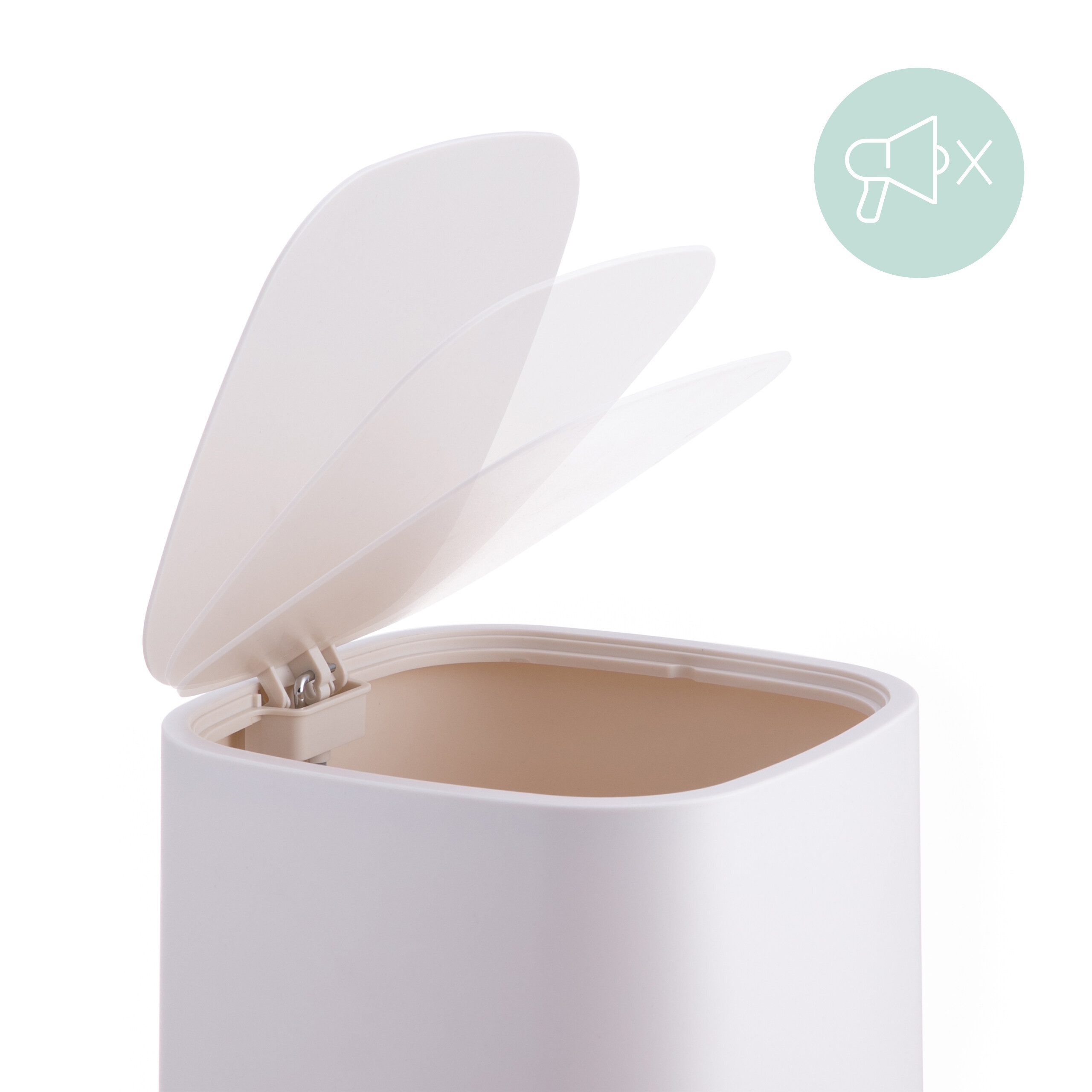 relaxdays Kosmetikeimer Mülleimer 9 Liter, Beige