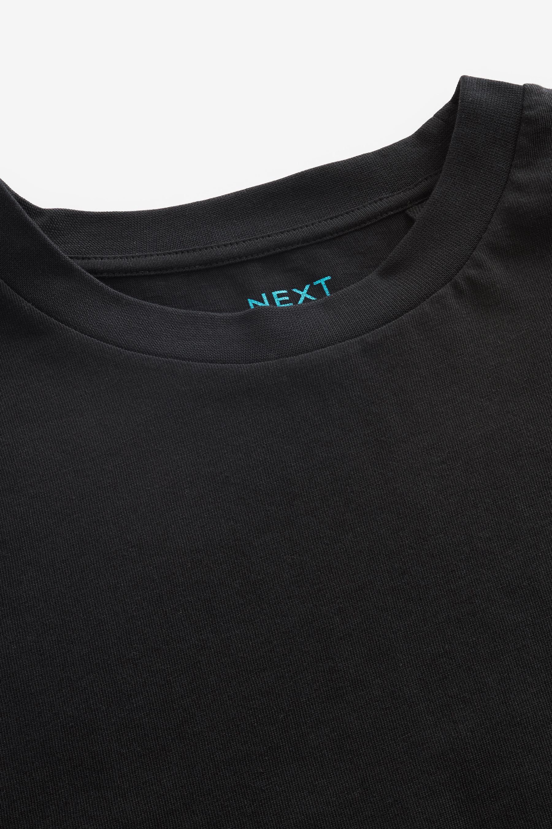 Gemustertes im Next Fit Japan (1-tlg) T-Shirt Print-Shirt Relaxed Black