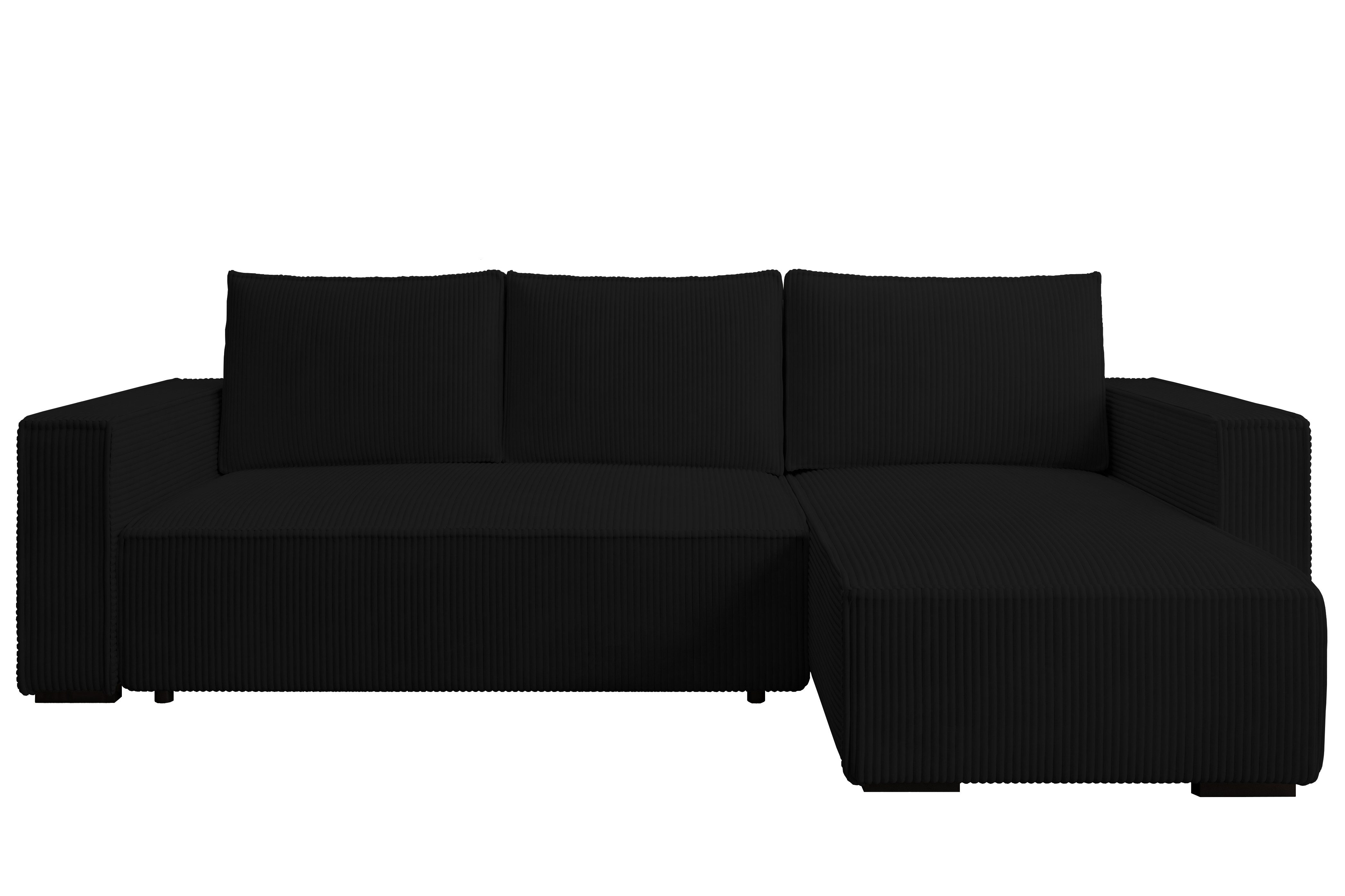 storez24 Ecksofa Letto, mit Bettkasten und Schlaffunktion, Cordstoff, L-Form, bequem