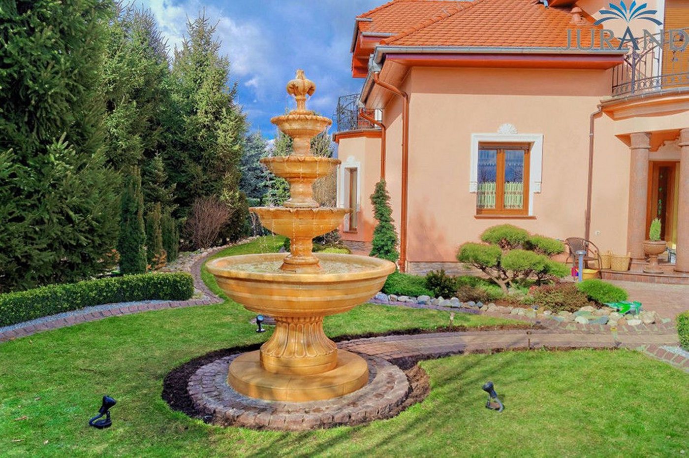 Thumbnail - JVmoebel Gartenbrunnen Springbrunnen Fontäne Fontaine Brunnen Wasserspiel Garten Deko 280cm, (1 tlg), Made in Europa