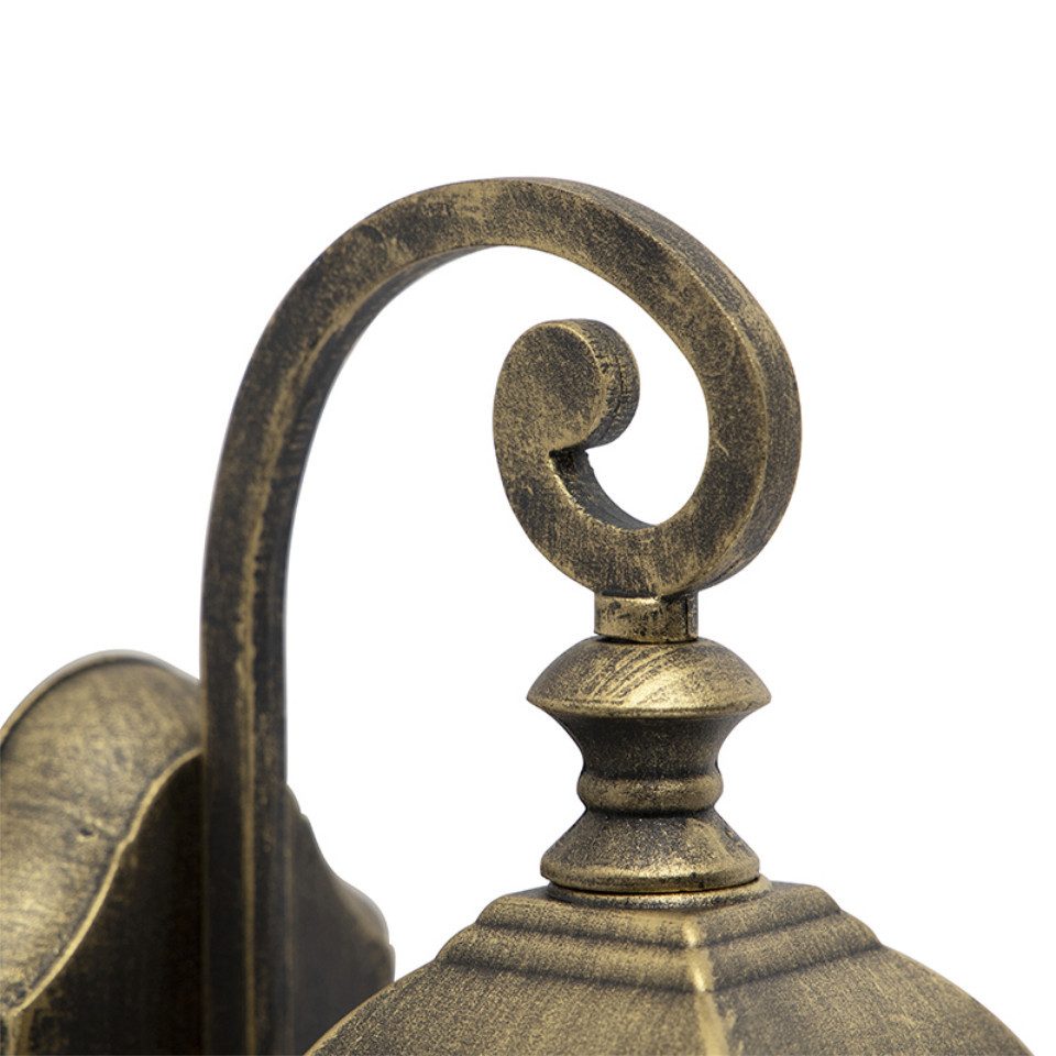 Qazqa Außen-Wandleuchte London, ohne Leuchtmittel, Warmweiß, QAZQA Außen Wand leuchte, e27, Bronze, Aluminium, Landhaus – Bild 3 von 5