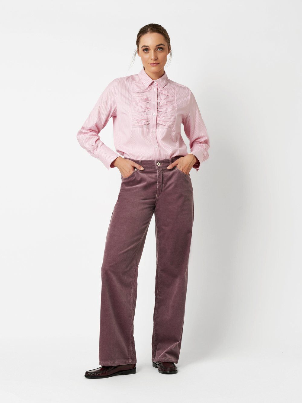 TONI Hemdbluse Alma mit feinen Streifen und Schleifendetail günstig online kaufen