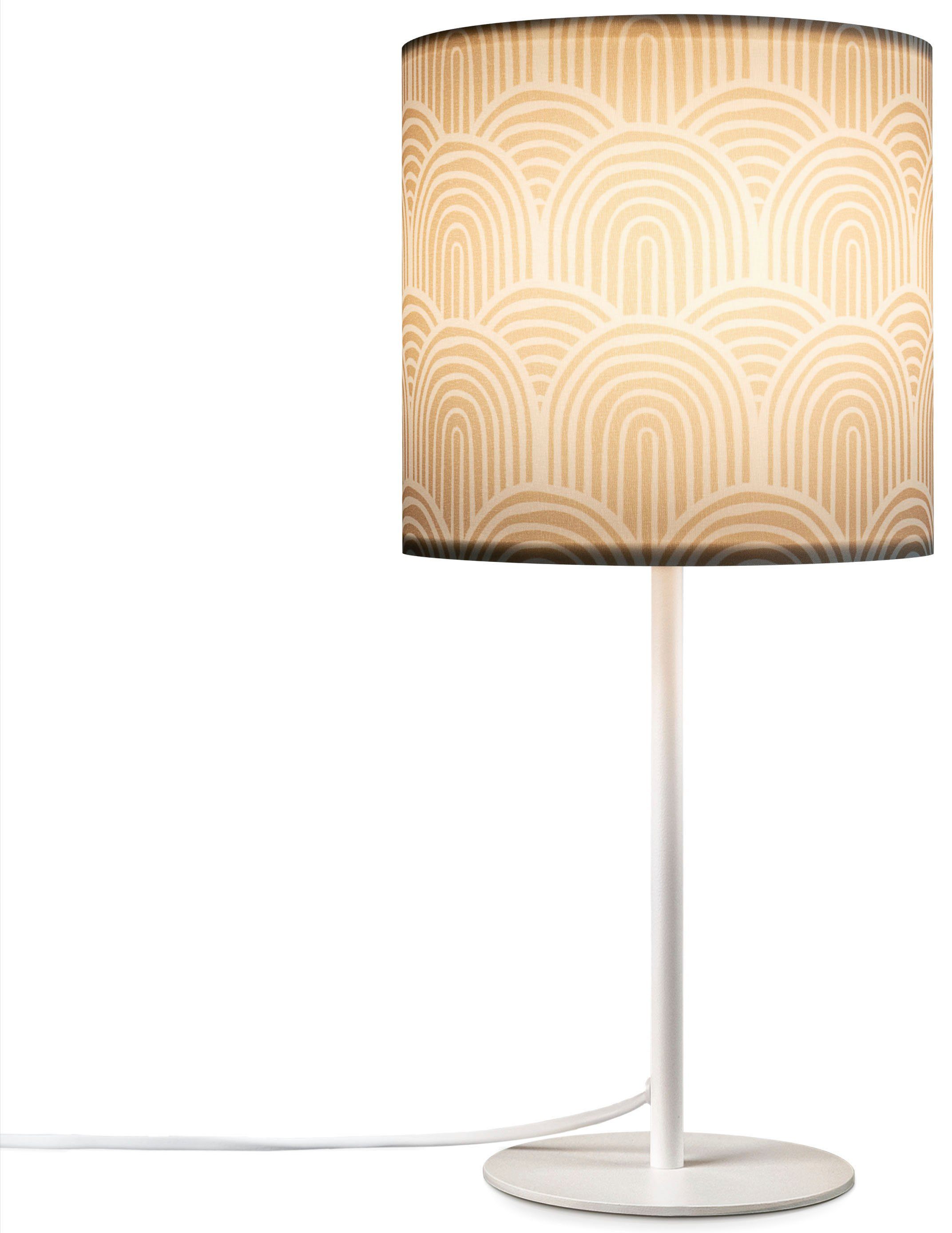 Paco Home Tischleuchte Luca Pillar, ohne Leuchtmittel, Mit Schirm Wohnzimmer Nacht Modern Uni E14