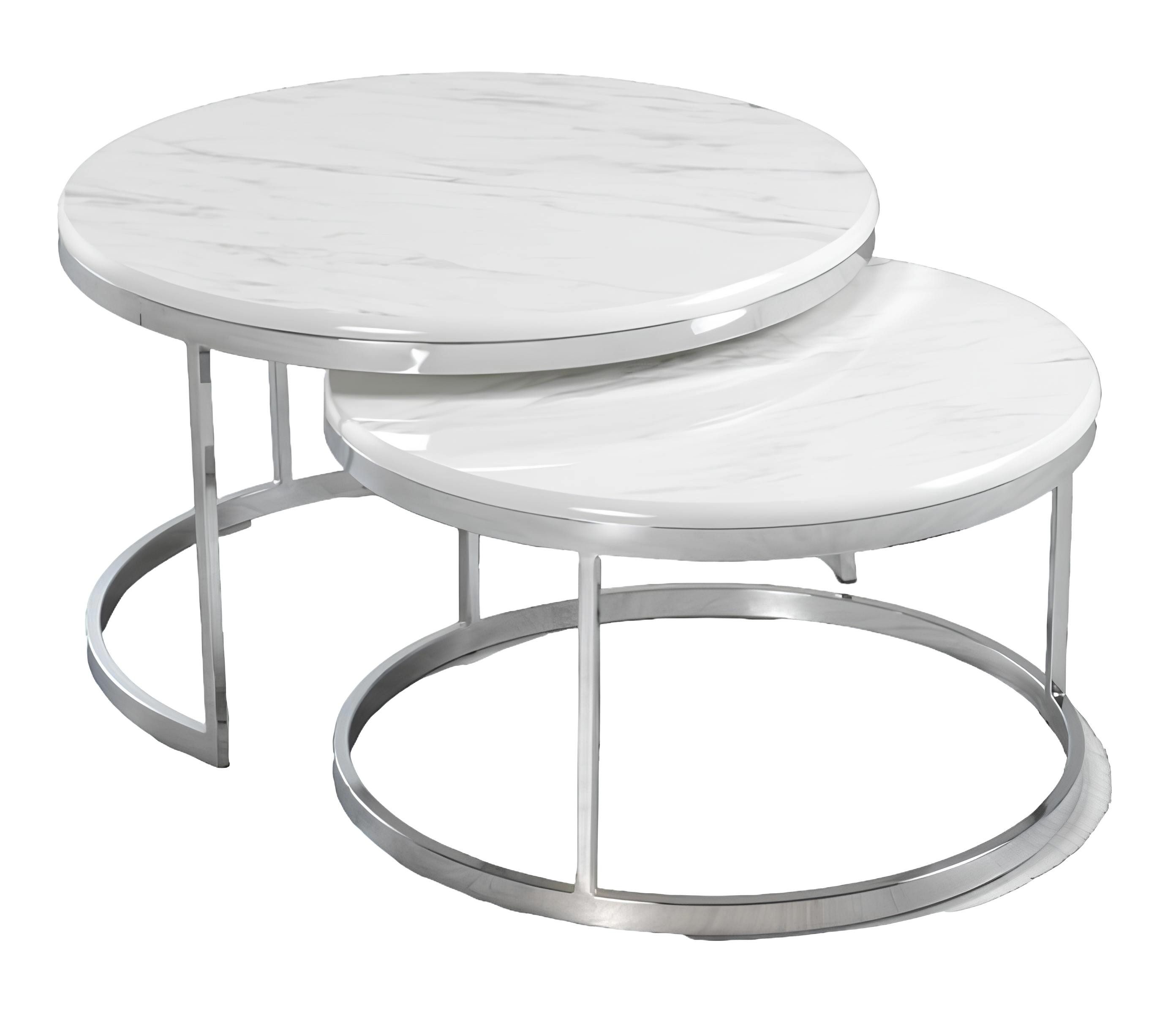 Xlmoebel Couchtisch Eleganter Couchtisch aus weißem Metall mit hochwertiger Verarbeitung (Couchtisch), Hergestellt in Europa