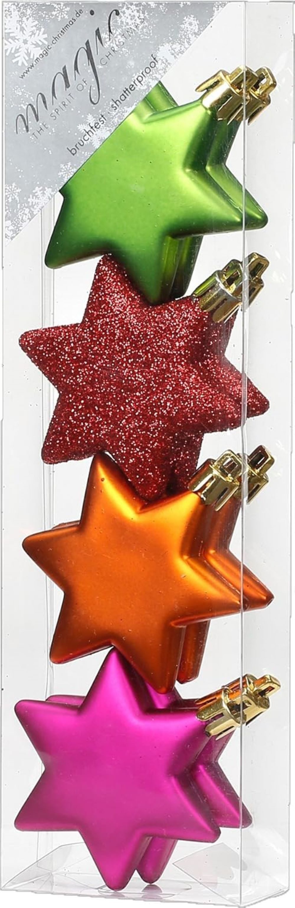 Weihnachtsbaumkugel Weihnachtssterne MilleFiori, Ø 6 cm, 8 Stück, K