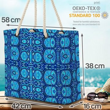 VOID Strandtasche (1-tlg), Kultur Afrika Ethno Muster Blau Orient Design Dekor dunkelblau grafik
