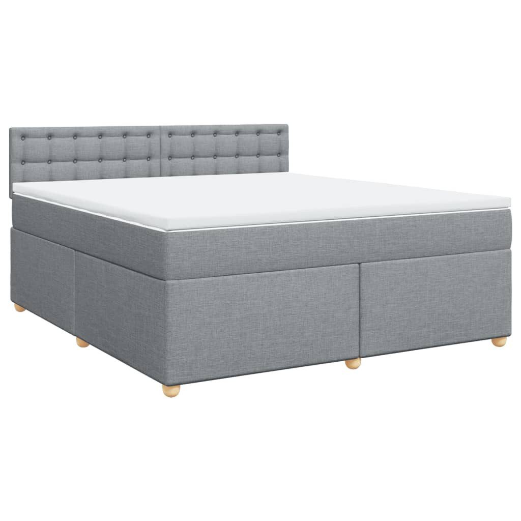 Bett Boxspringbett mit Matratze Hellgrau 180x200 cm Stoff