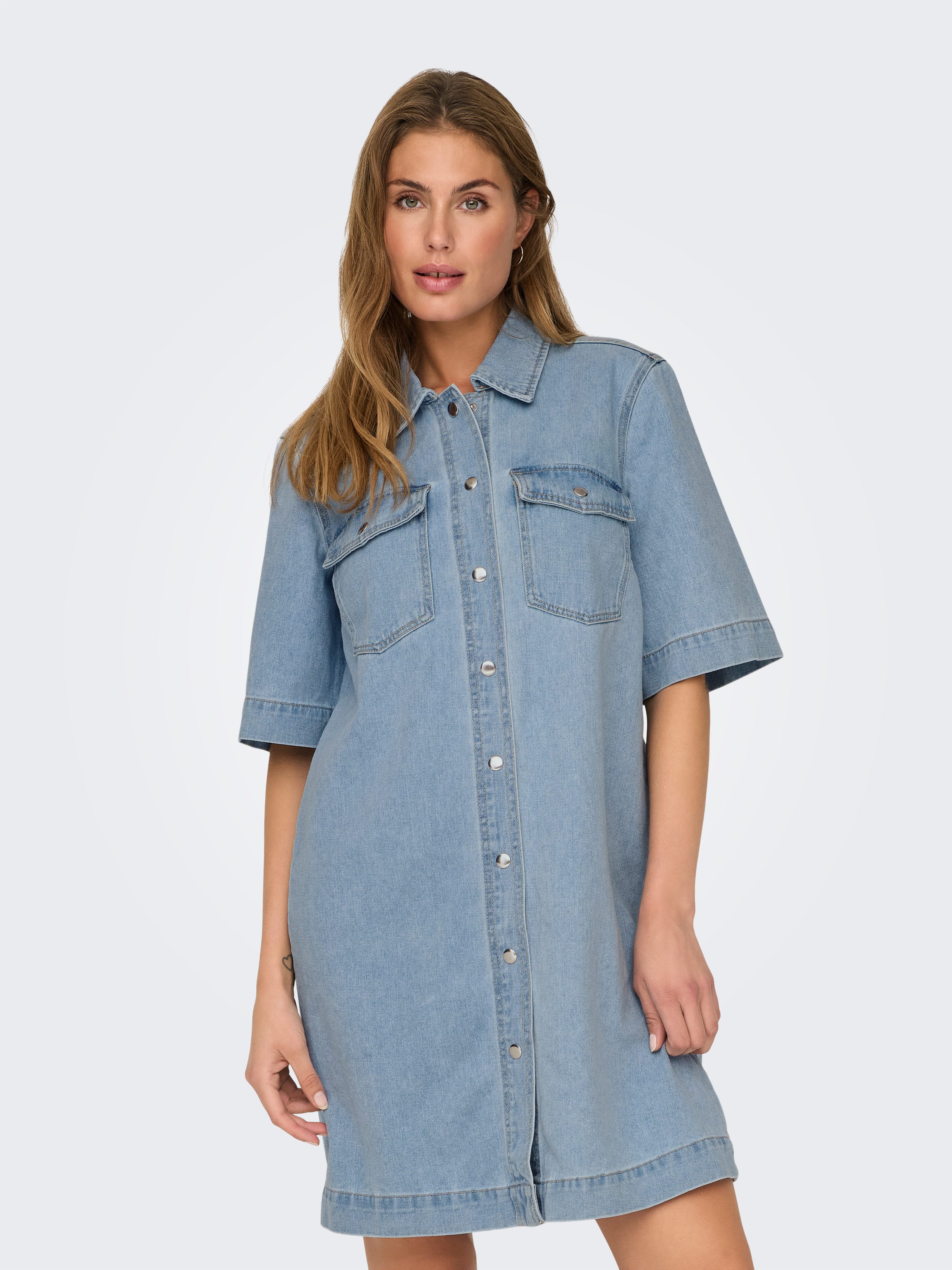 Jeanskleid ONLBELLE S/S BUTTON DRESS DNM GUA NOOS