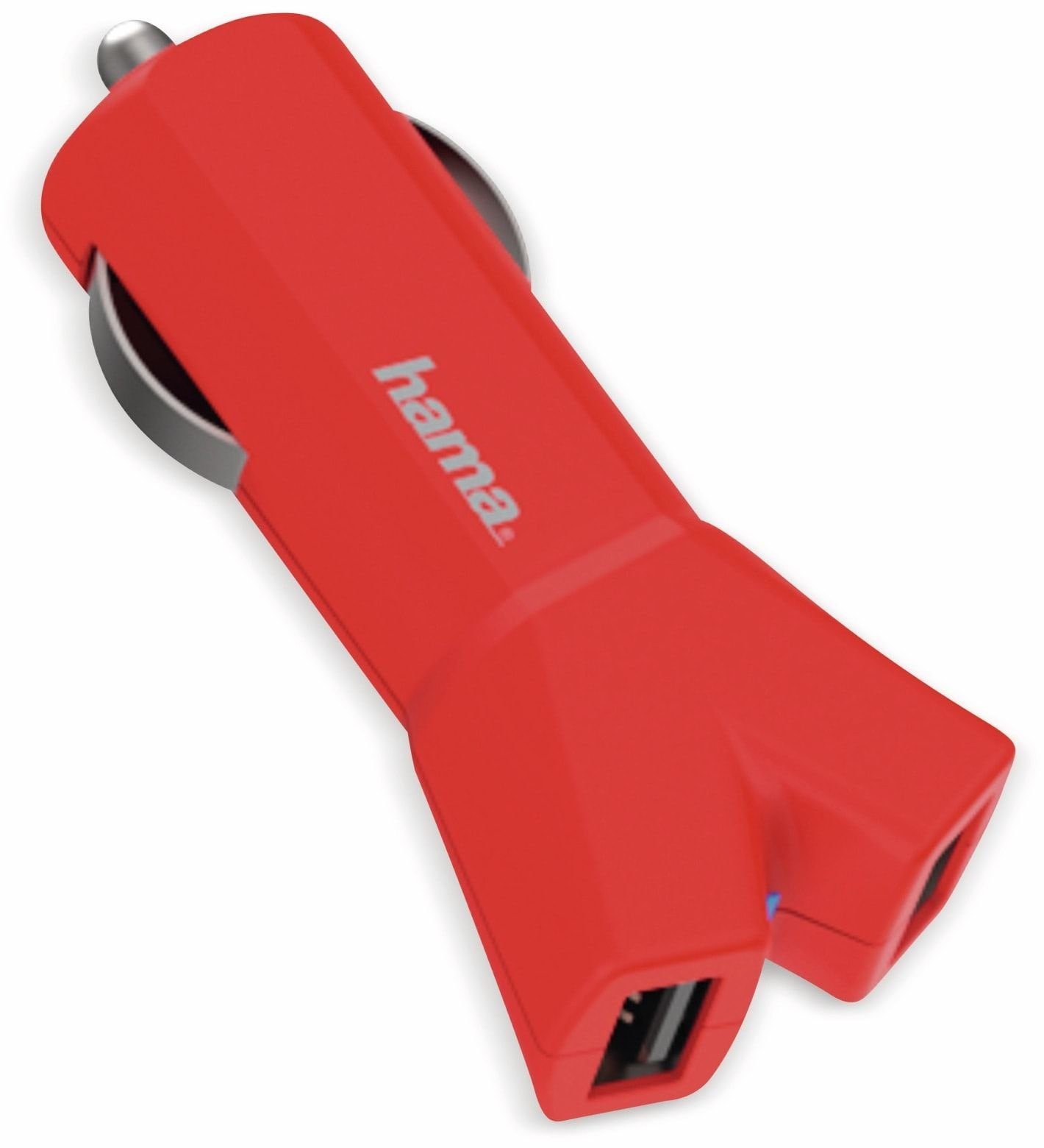 Hama HAMA Dual USB-Ladeadapter 2-fach, 3,4 A, rot USB-Ladegerät