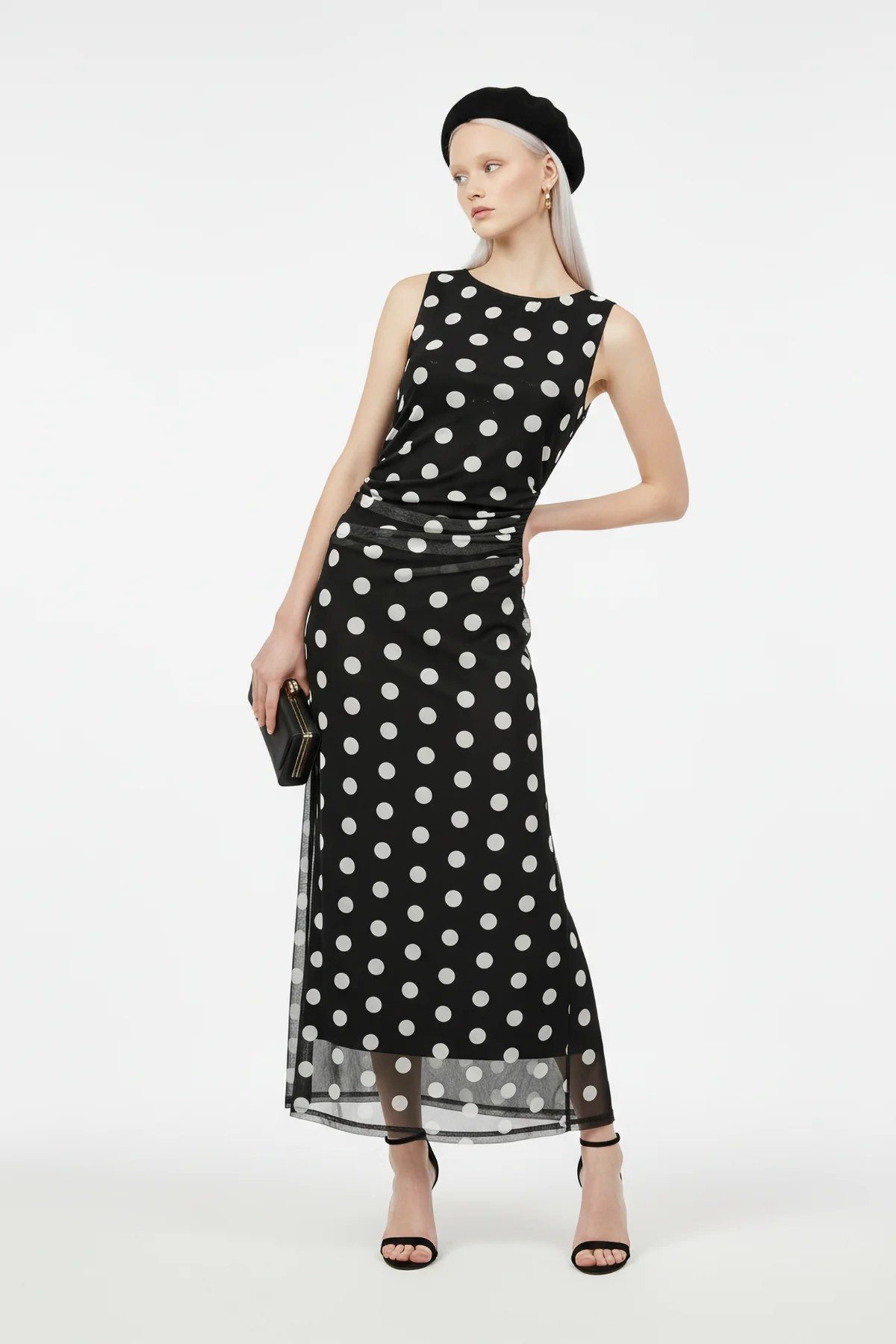 No Matter What Maxikleid Gemustertes Tüll Maxikleid mit Futter