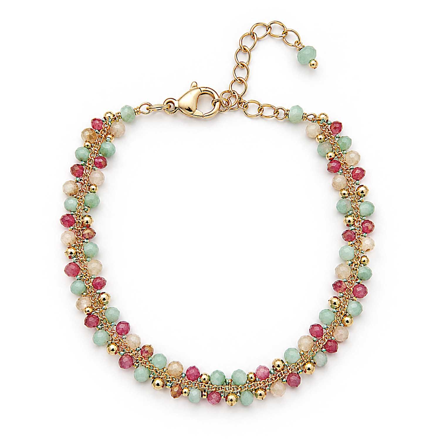 Armband Armband Mayari – Edelstahl mit facettierten Glasperlen