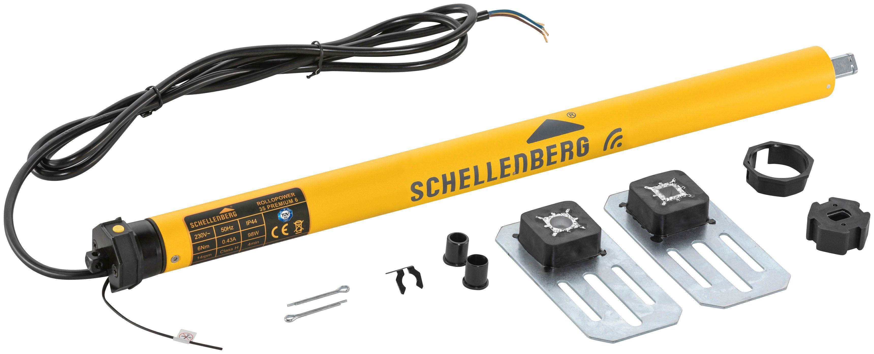 SCHELLENBERG Rollladenmotor Premium, Rohrmotor mit Funk Endlageneinstellung, geeignet für 40 mm Rollladenwellen, Mini, 6 Nm, Zugkraft 15 kg