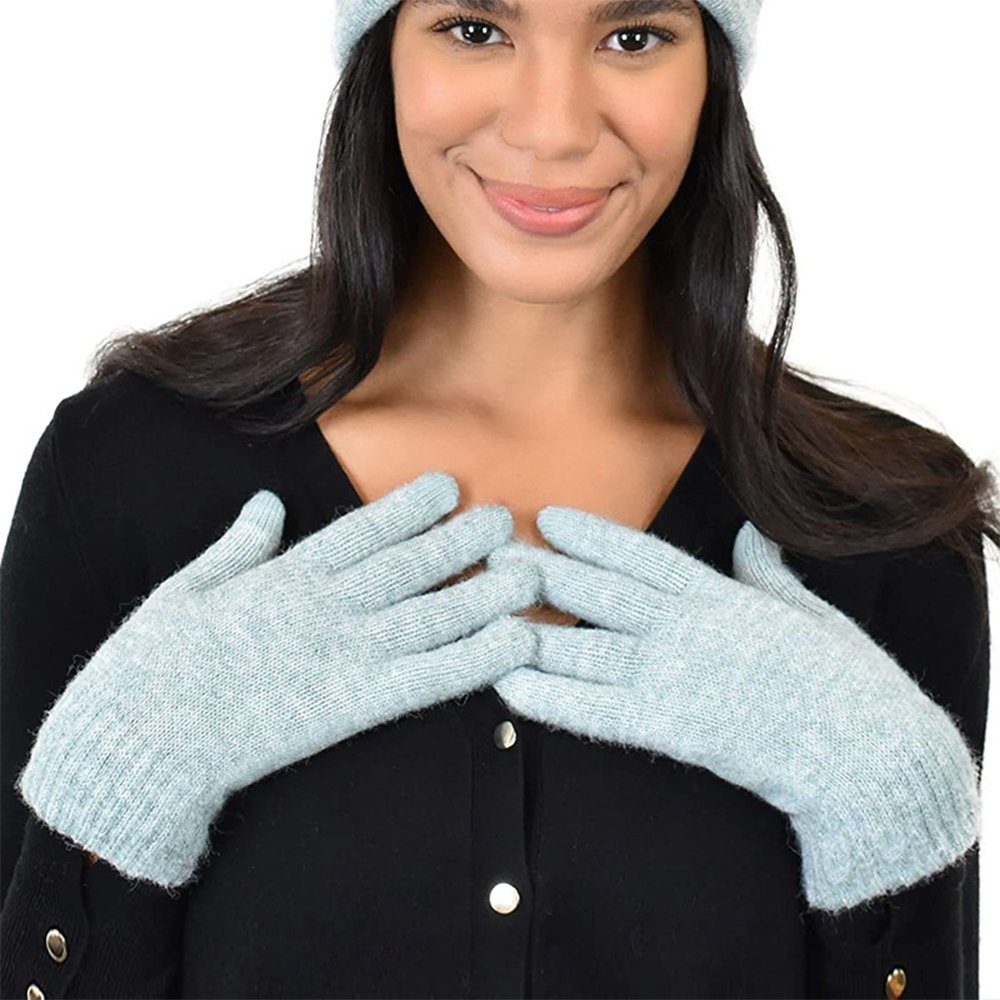 Strickhandschuhe Vielseitige Union und warme Reisen Damenhandschuhe kältebeständige grün