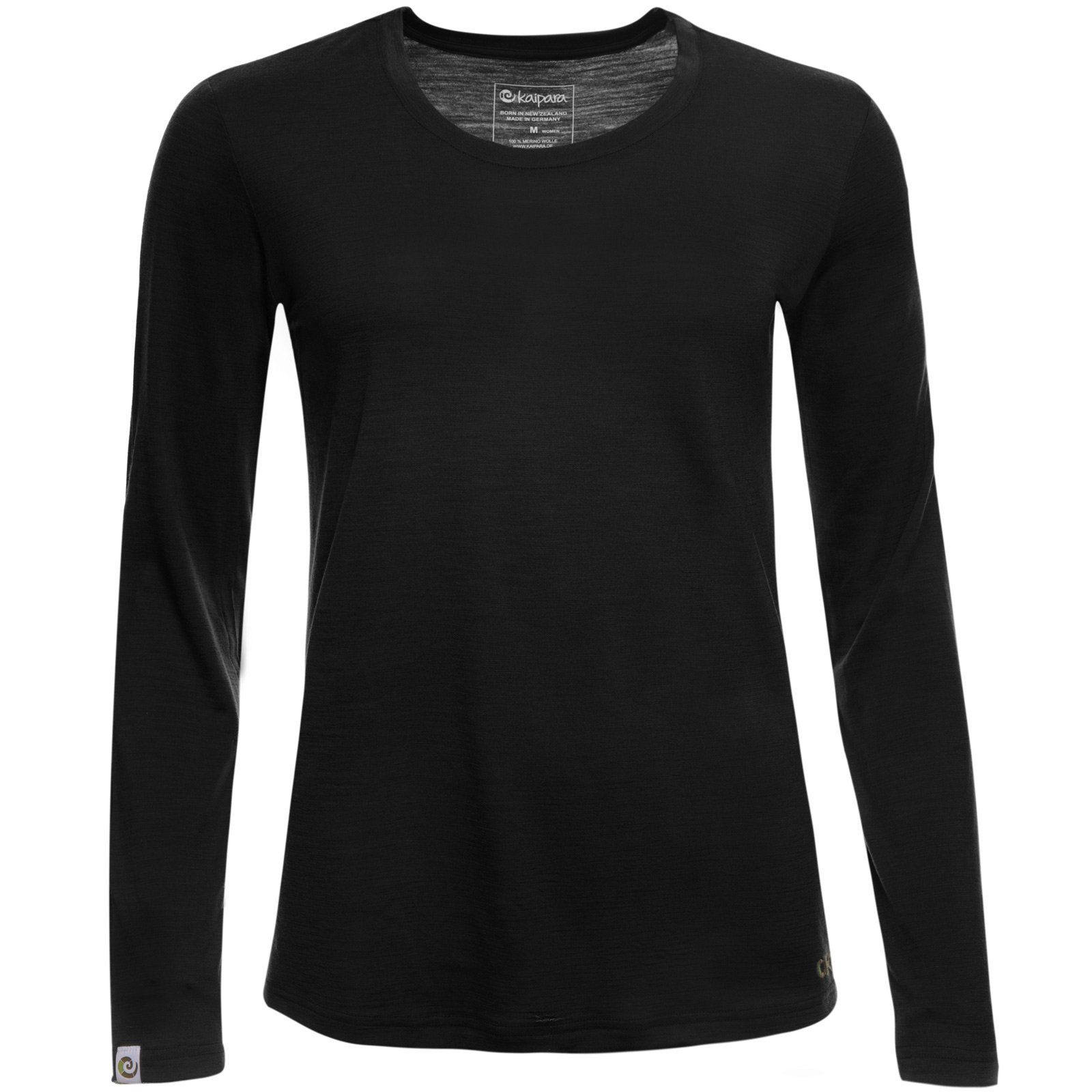Kaipara - Merino Sportswear Unterhemd Merino Damen-Unterhemd Regular 200g warm (1-St) aus reiner Merinowolle Made in Germany Schwarz