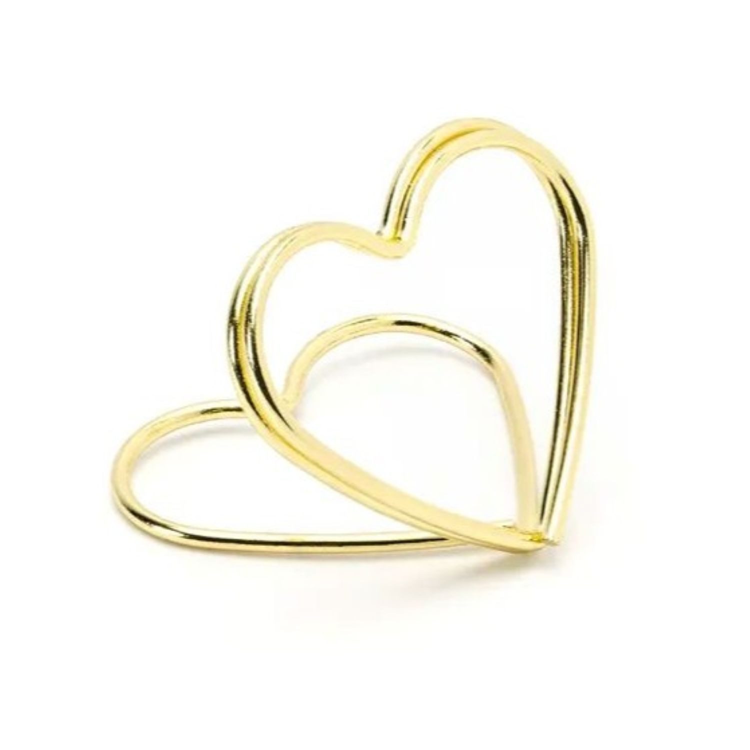 partydeco Hängedekoration Platzkartenhalter Herzen Gold 2,5cm, 10 Stück