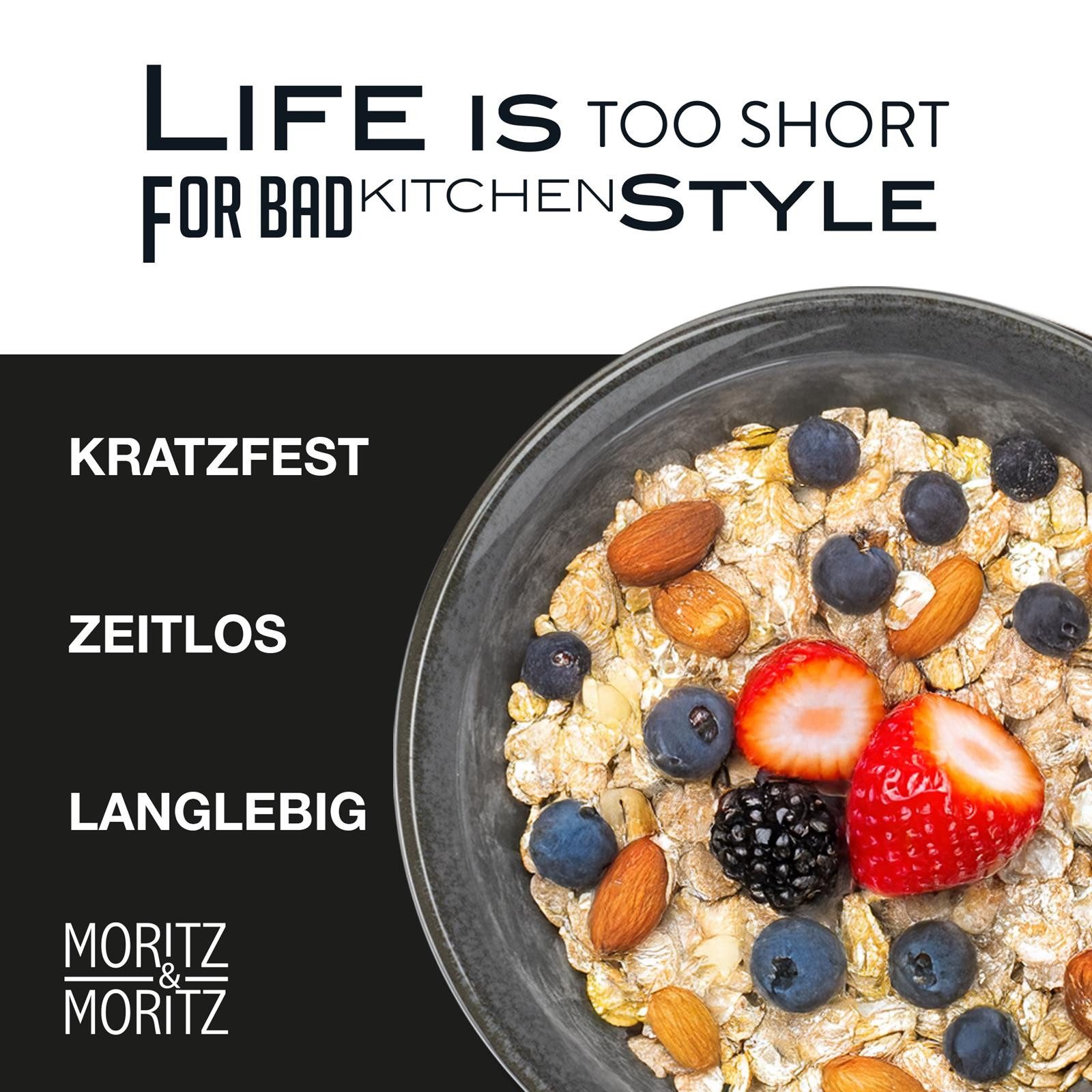 Moritz & Moritz Dessertschale VIDA Müslibowl Anthrazit, (Set, 6-tlg), Geschirrset für 6 Personen