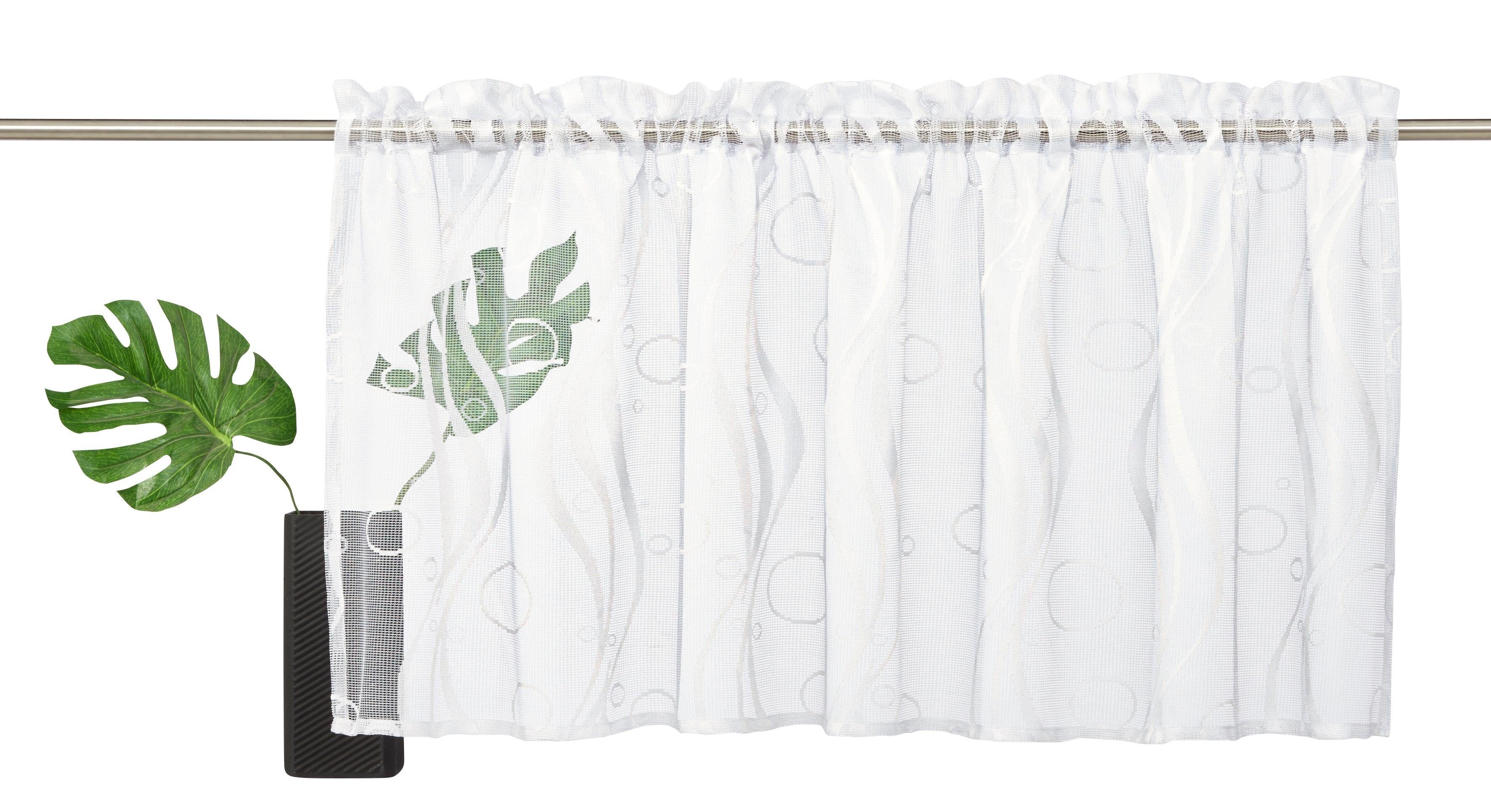 St), transparent, Polyester Ramon, (1 my home, Jacquard, Jacquard, Scheibengardine Transparent, Stangendurchzug