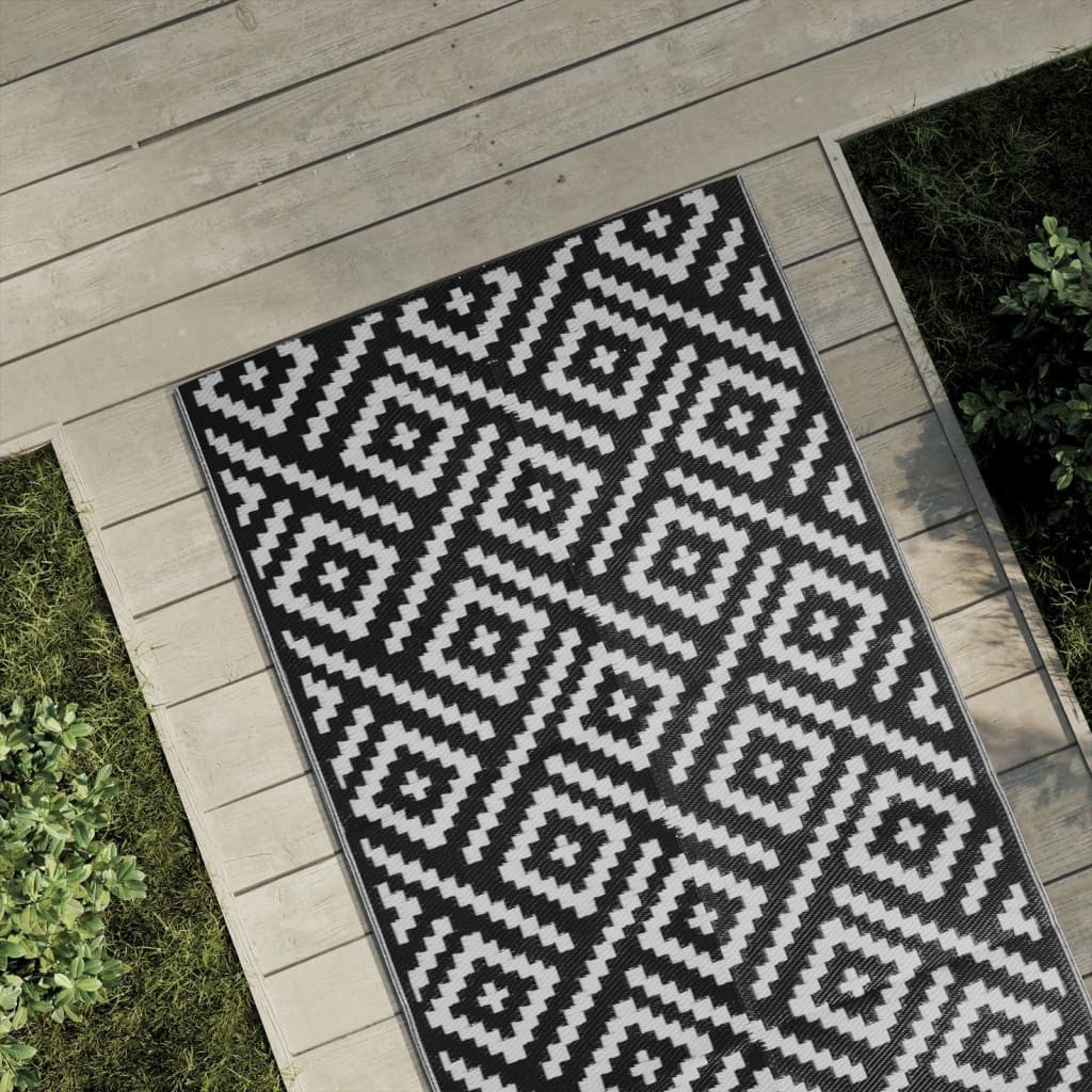 vidaXL Outdoorteppich Outdoor-Teppich Weiß und Schwarz günstig online kaufen